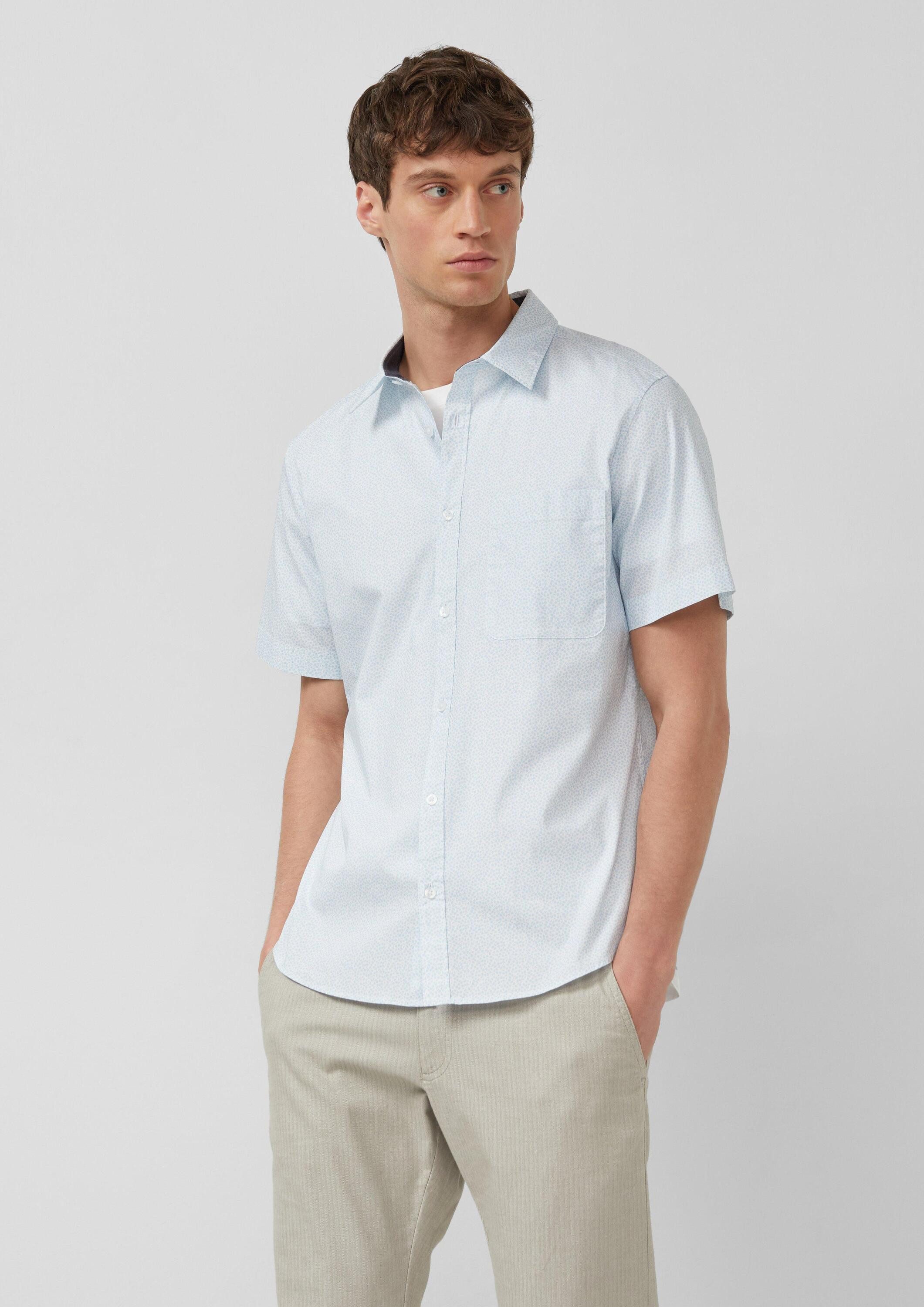 s.Oliver Kurzarmhemd Hemd Slim Fit: Leichtes Kurzarm-Hemd mit Brusttasche und Print
