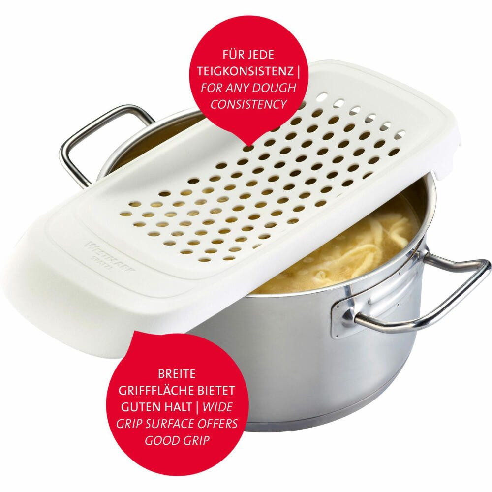 WESTMARK Spätzlereibe Reibe mit flexiblem Schaber, ABS