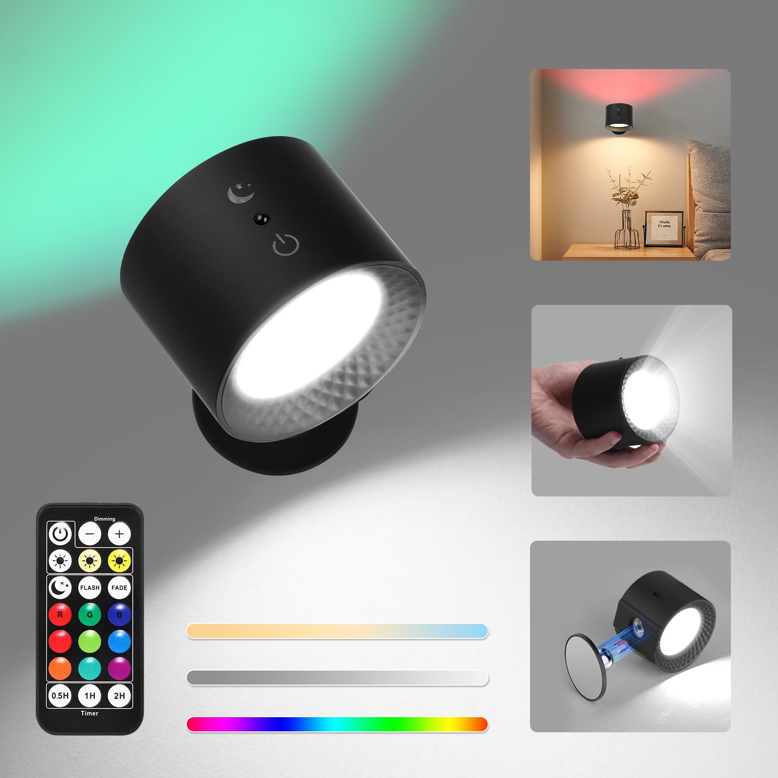 BlingBin LED Wandleuchte Innen 360°drehbare Wandlampe, günstig online kaufen