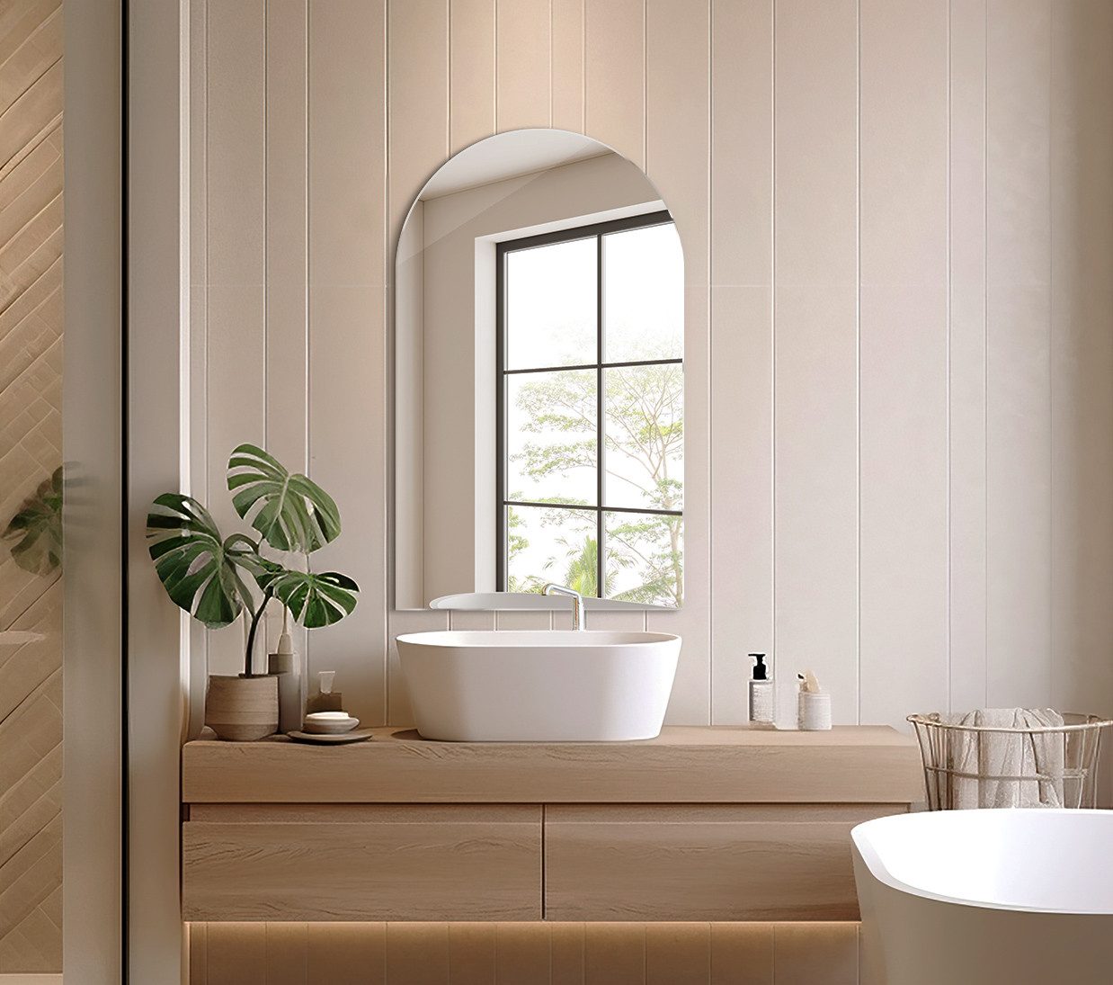 Tulup Dekospiegel Deko Spiegel Ovaler Wand Modern Glas Kosmetikspiegel Loft günstig online kaufen