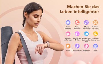 klatre Smartwatch (1,69 Zoll, Android iOS), 5ATM Wasserdicht Fitness Tracker Herzfrequenz Schlafüberwachung Uhr