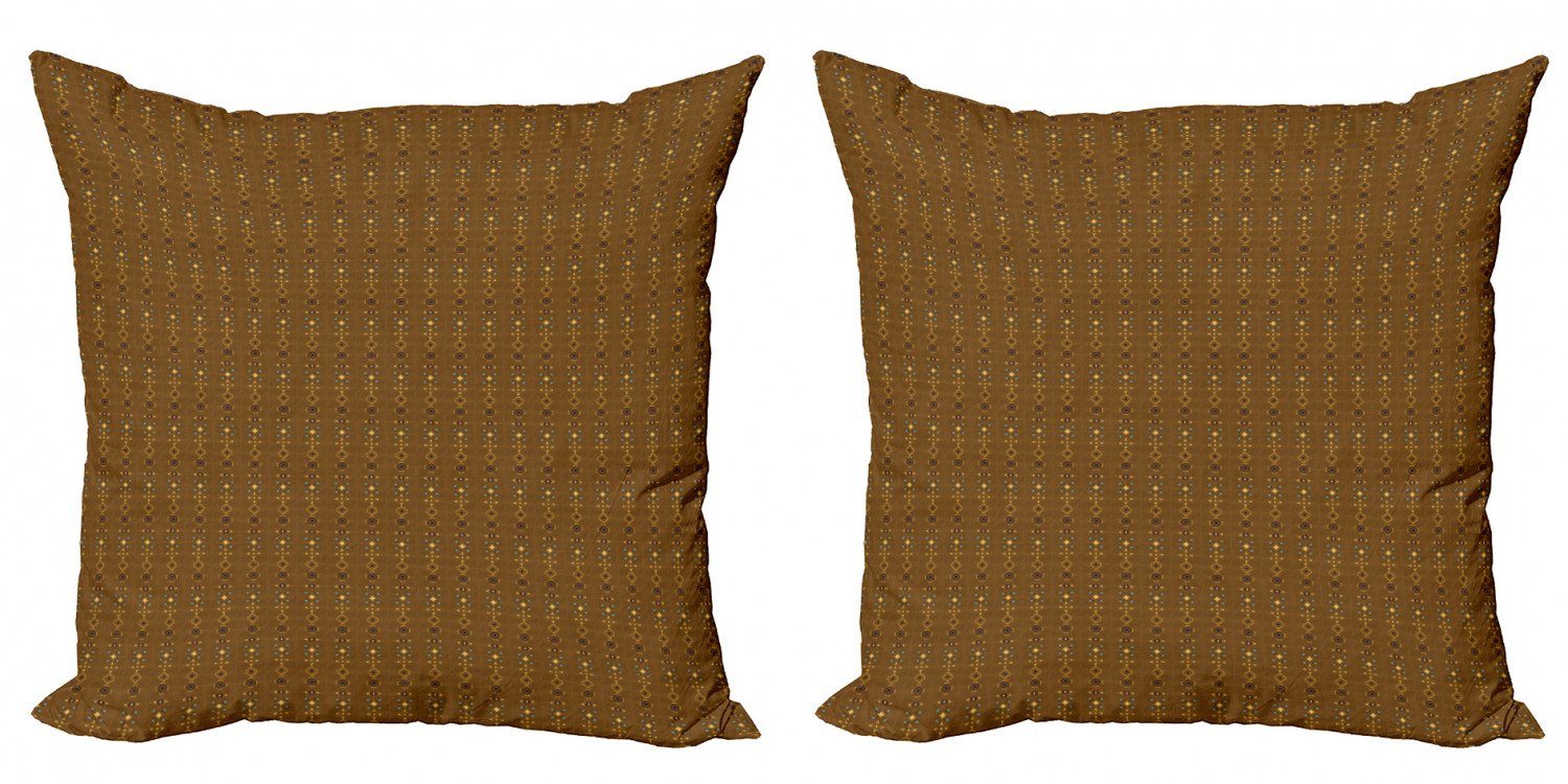 Kissenbezüge Modern Accent Doppelseitiger Digitaldruck, (2 Schokoladenbraun Aztec Muster Stück), Abakuhaus Motiv