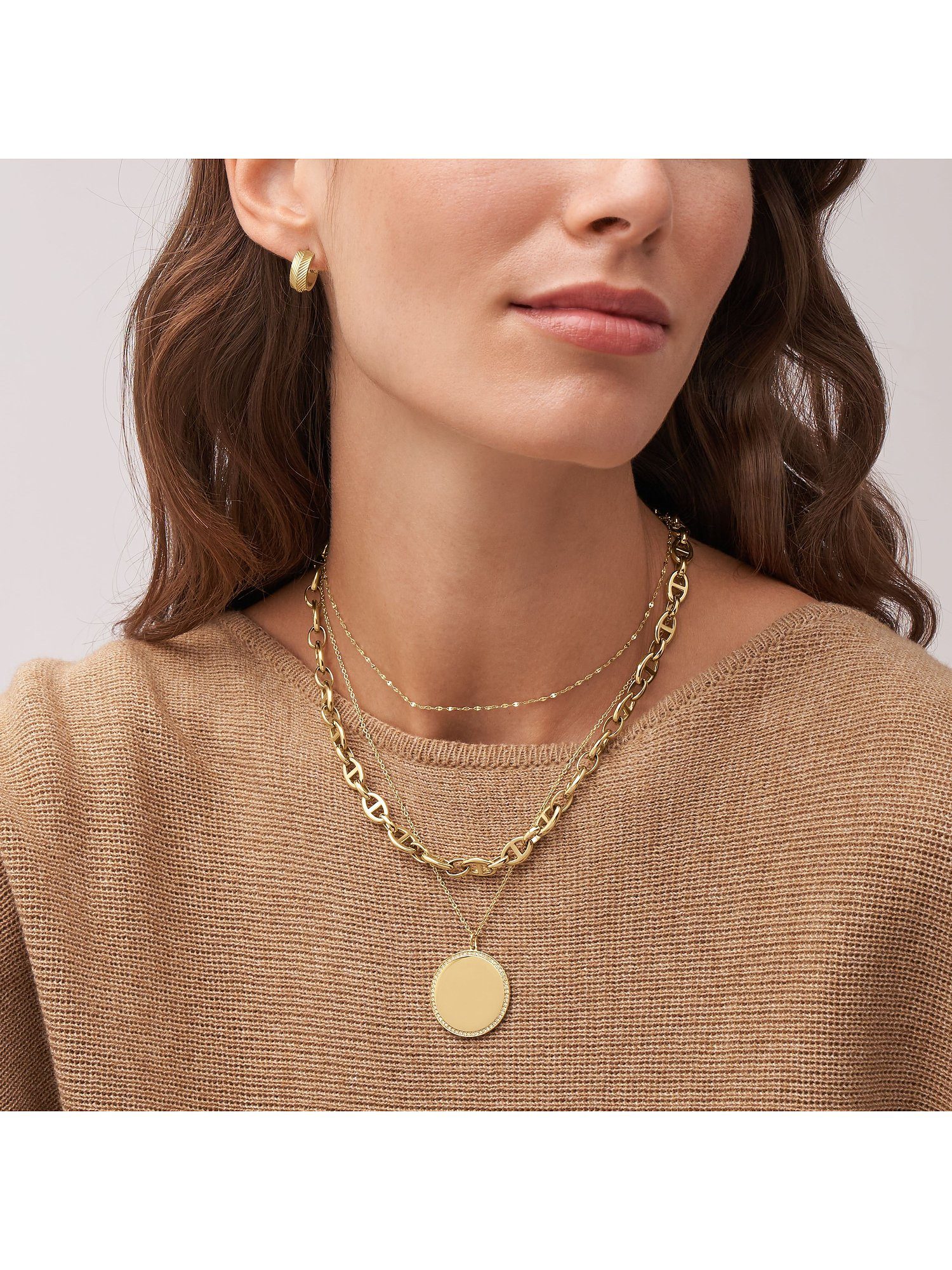 Fossil Collier Fossil Damen-Kette Edelst...