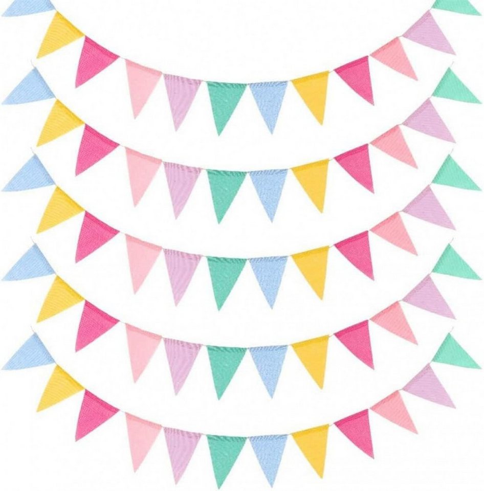 FELIXLEO Flagge 4M Wimpelkette, Wimpelkette Outdoor Wetterfest (5-St)