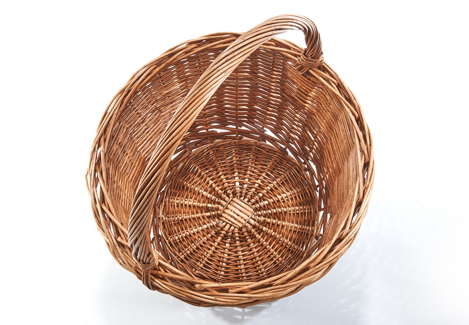 Kobolo Einkaufskorb Korb Shopper geflochtener Weidenkorb LINA, 33cm Durchmesser