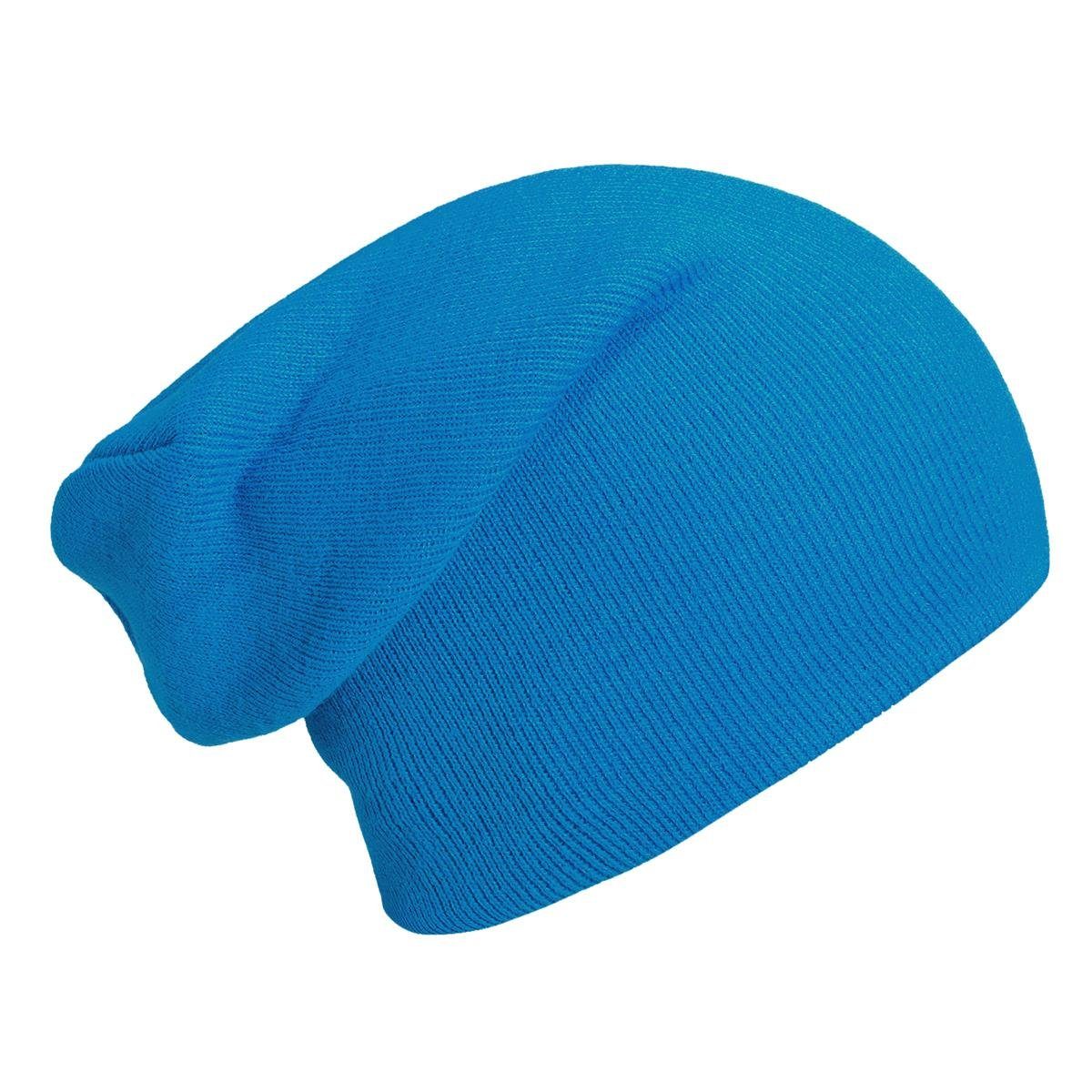 Schlauchmütze klassischer Beanie DonDon Slouch-Beanie Wintermütze, 1-St) Mütze hellblau (Packung,