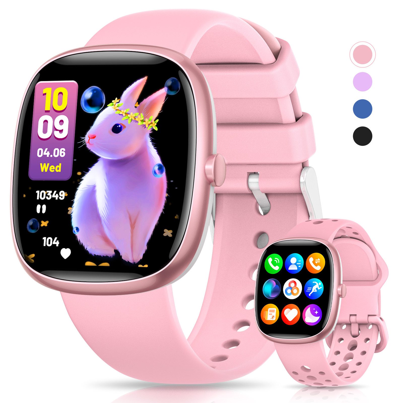 SWGOTA Smartwatch Kinder für Jungen und Mädchen 5-16 Jahren mit Telefon, IP68 Smartwatch (1,5 Zoll), Smartwatch für Kinder mit 20 Sportmodi/Herzfrequenz/Schlafmonitor, Kinder Smartwatch Schrittzähler, Wecker, Geschenk für Kinder