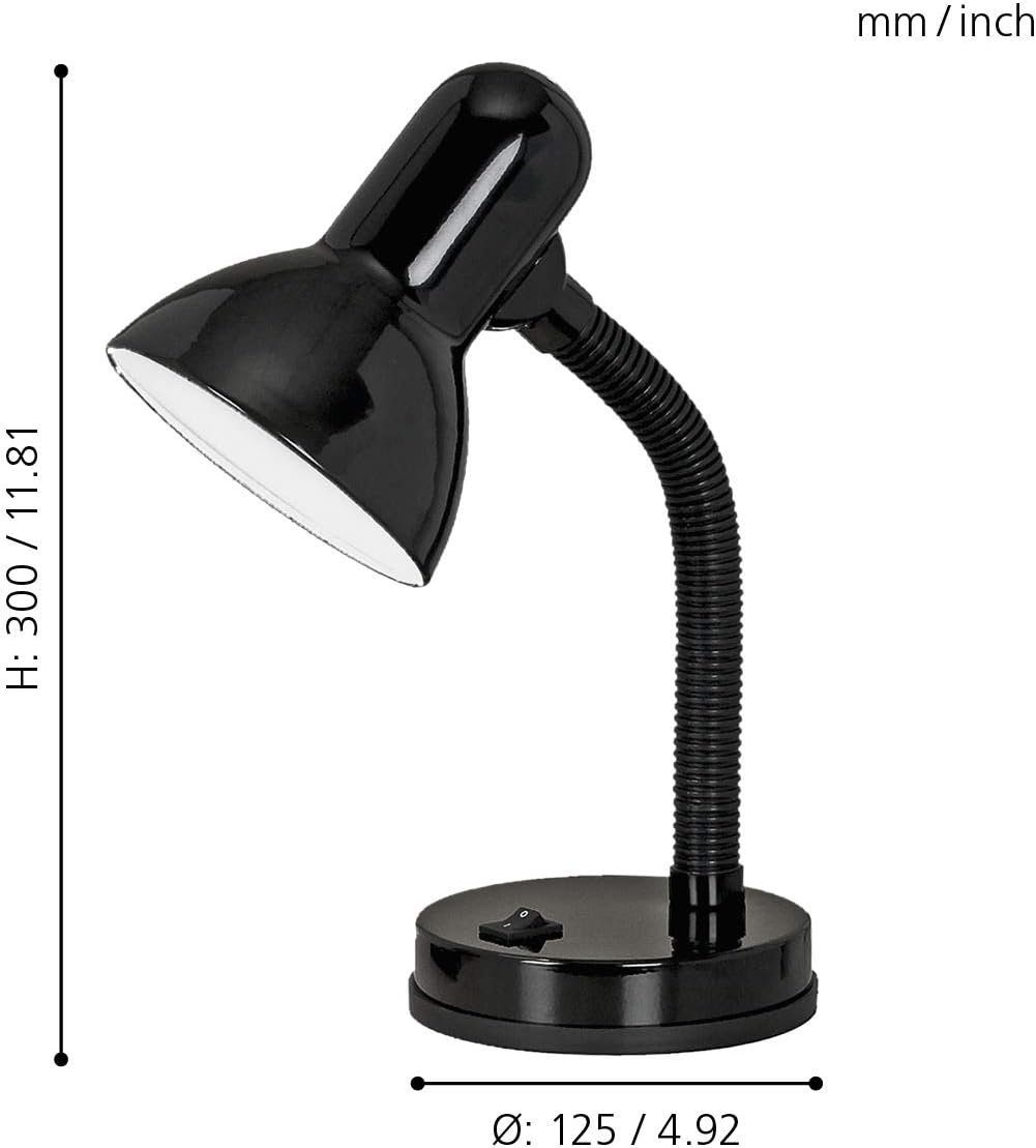 Stück Leselampe, Schreibtischlampe, Glühbirne MOUTEN schwarz Nachtlampe LED 1 Schreibtischlampe