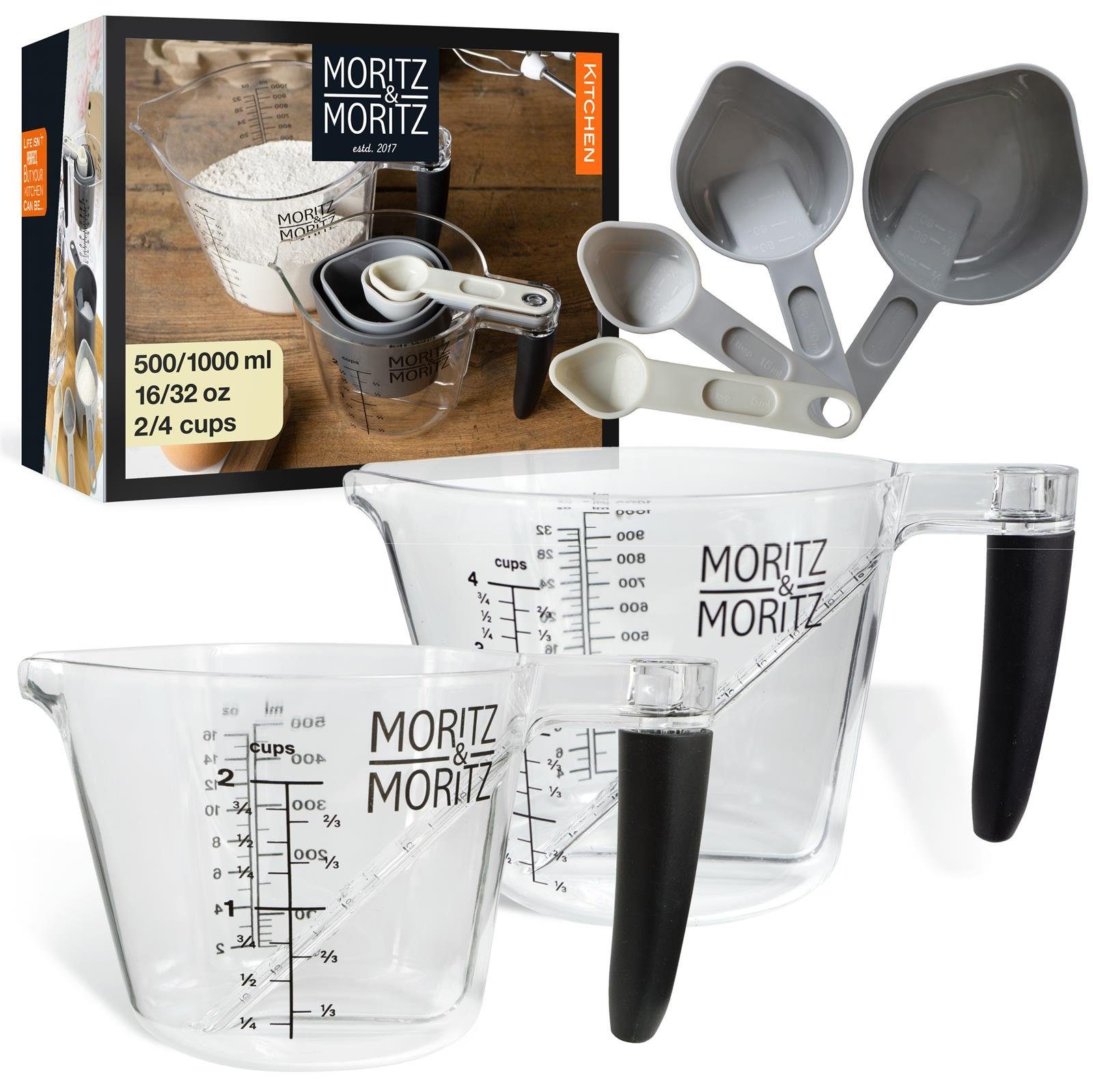 Moritz & Moritz Messbecher Moritz & Moritz Messbecher Set 0,5L 1L, (Set)