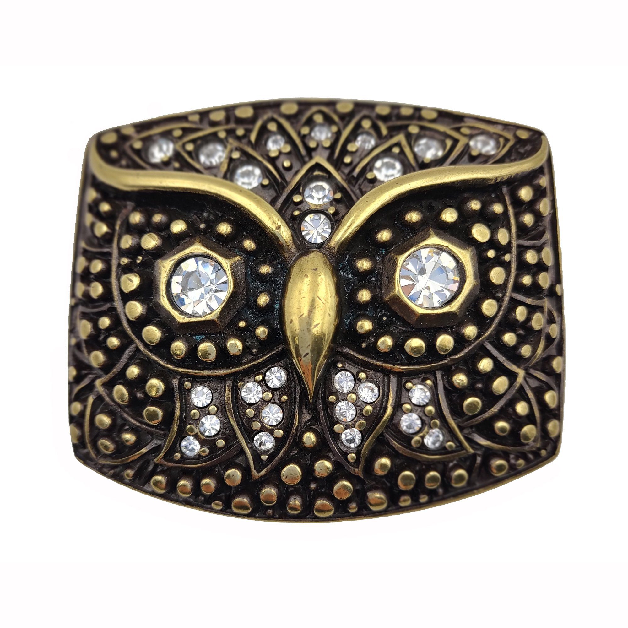 Cassandra Accessoires Ремниschnalle Wechselschnalle Ремниschließe Buckle "Eule" aufwendig und detailreich verziert, mit Strasssteinen - 40mm