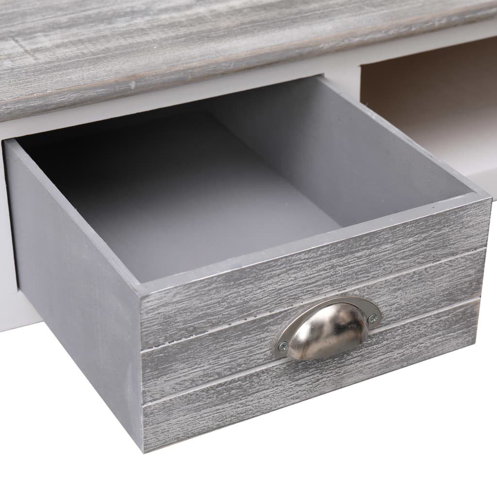 furnicato Schreibtisch Grau 110×45×76 cm Holz
