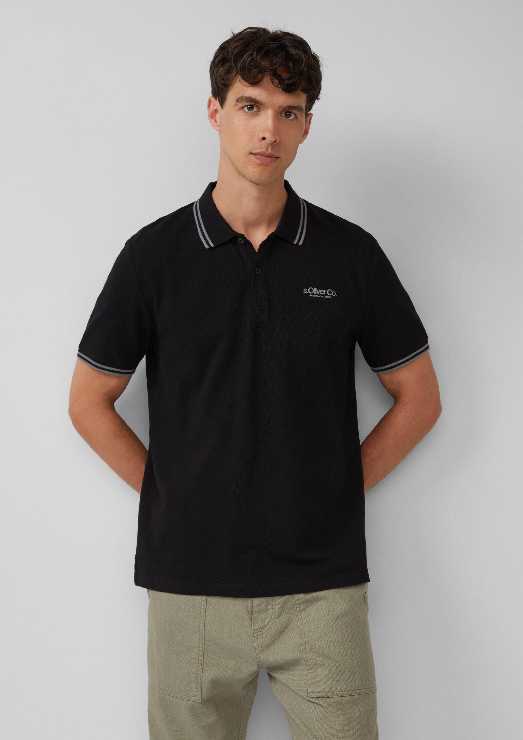s.Oliver Kurzarmshirt Polo-Shirt Piqué-Poloshirt mit Kontrastdetails und Lo günstig online kaufen