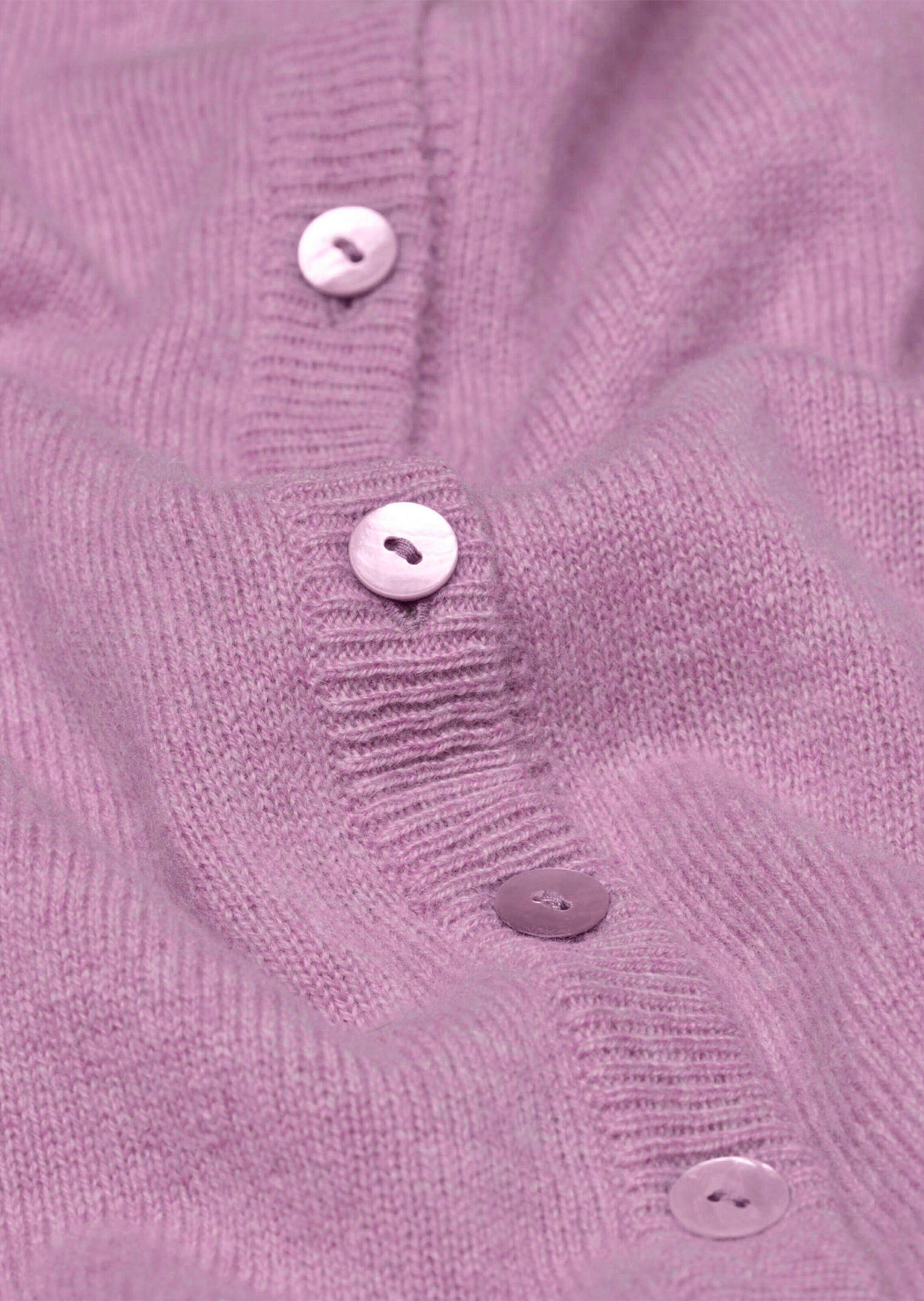 GOLDNER Strickjacke Eleganter Herbstcardigan mit Rundhals Weiche Strickjacke mit Rippenabschlüssen, Knopfleiste und Langarm
