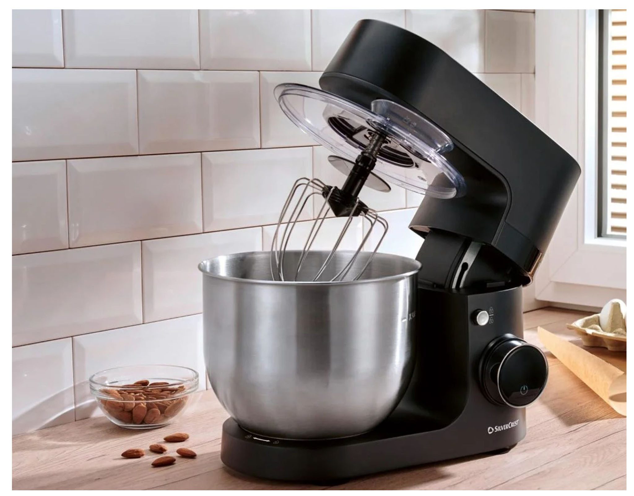 SilverCrest Küchenmaschine, 600 W, 5 l Schüssel, SKM 600 F1, 3 in 1, inkl. Zubehör und Rezepte, Turbofunktion