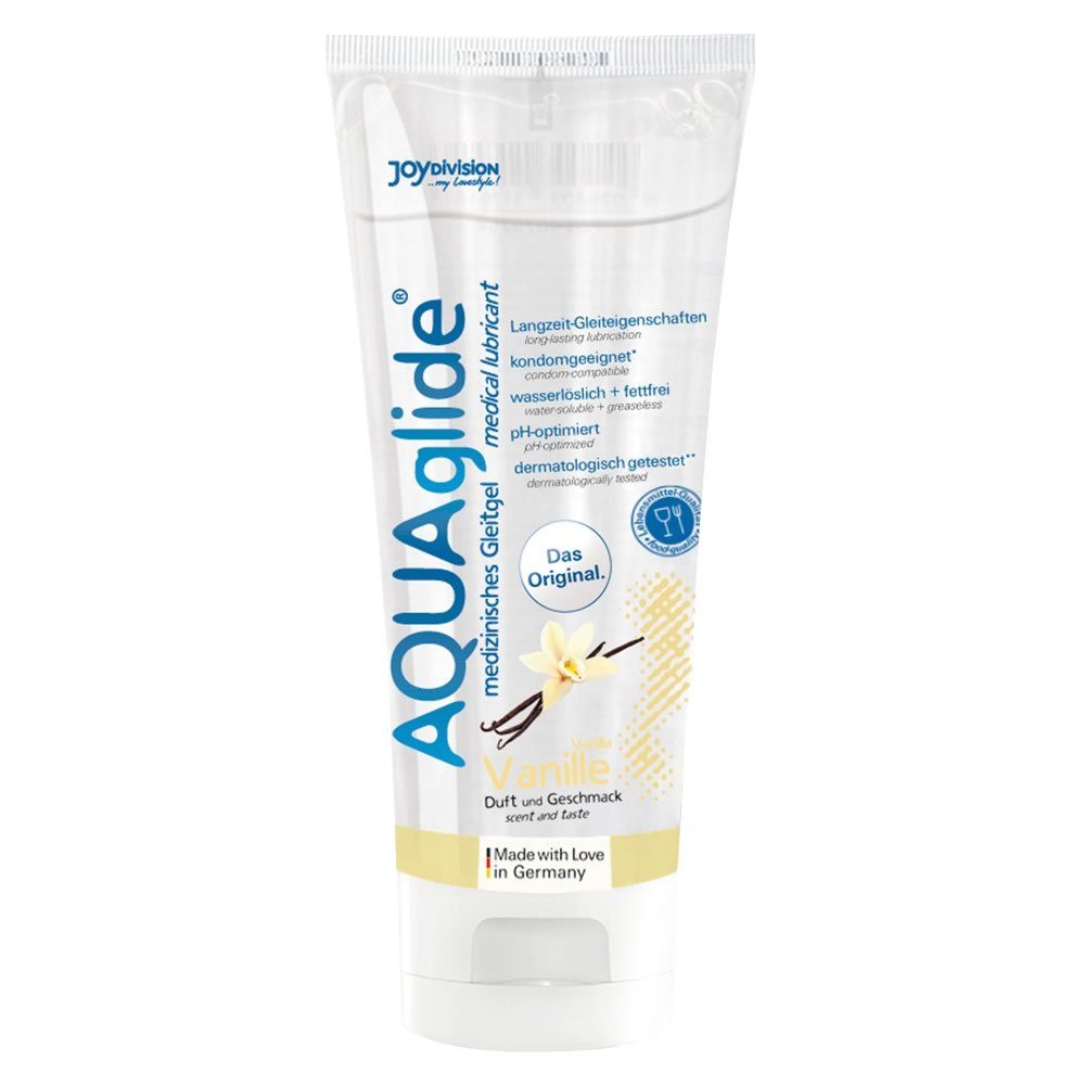 JOYDIVISION Gleitgel Original AQUAglide Vanille, Tube mit 100ml, Gleitgel mit Vanille-Geschmack