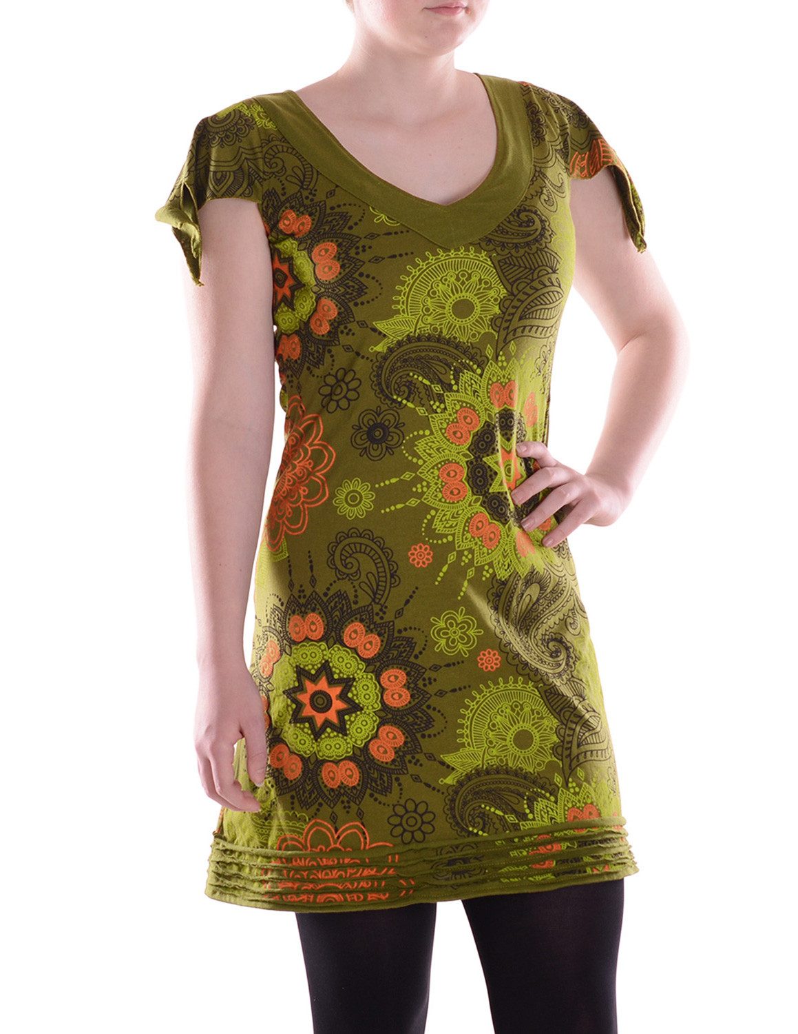 Vishes Minikleid Damen Mini-Kleid Baumwolle bedruckt günstig online kaufen