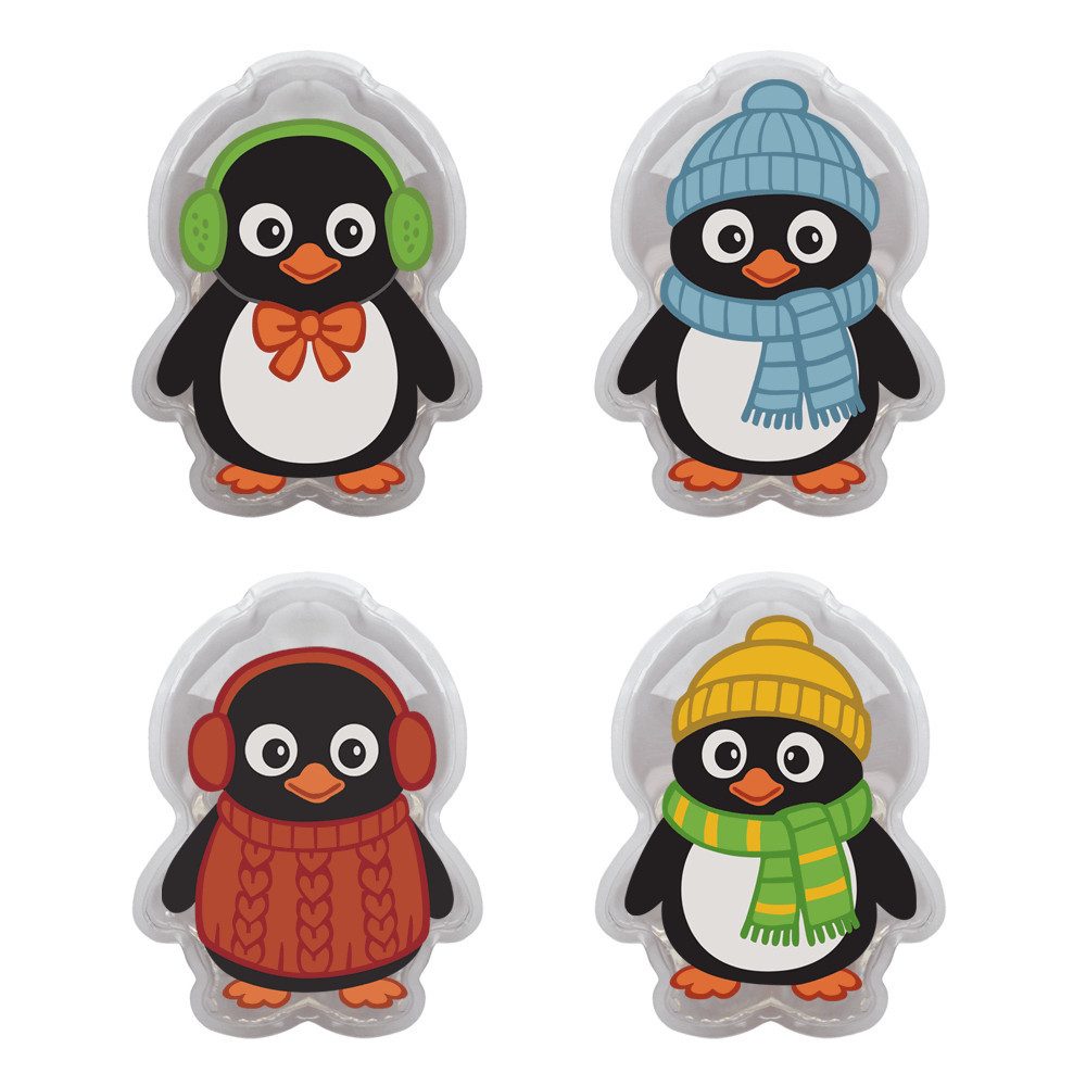IEA Medical Kalt-Warm-Kompresse Pinguin-Motive 4er-Set für die Hausapotheke, 4-tlg., wiederverwendbar, kindgerechtes Design, für Beulen & Schwellung