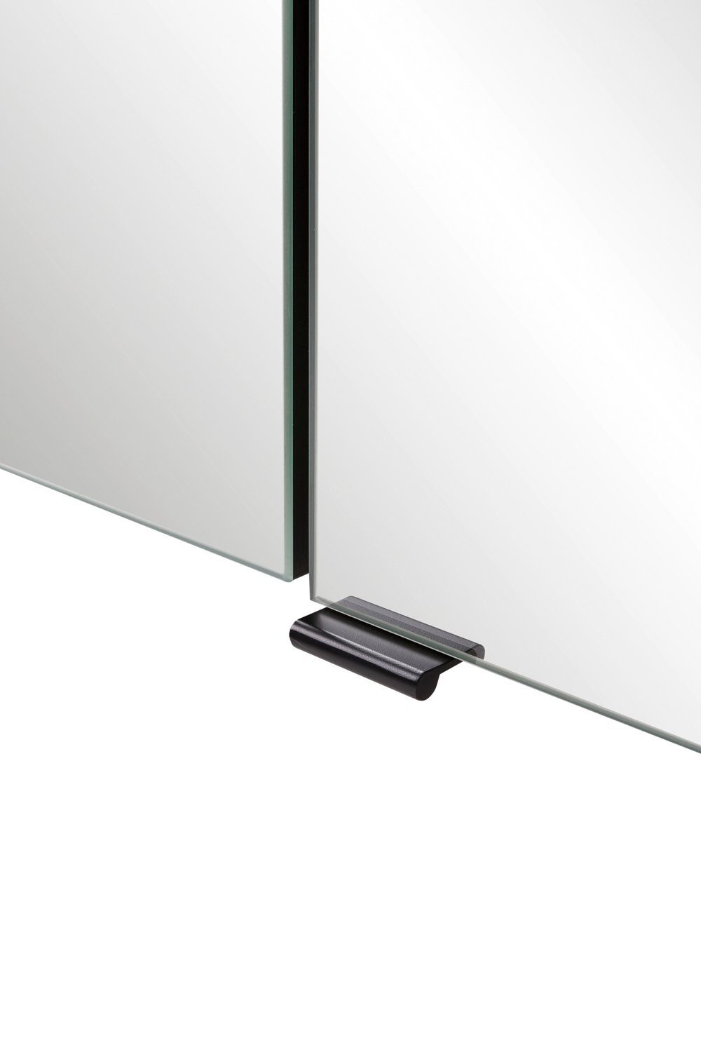 Spiegel LED-Aufsatzleuchte cm, weiß MÖBEL HELD Spiegelschrank mit / | H B MERAN, Korpus Weiß, 64 x weiß Front 60 cm