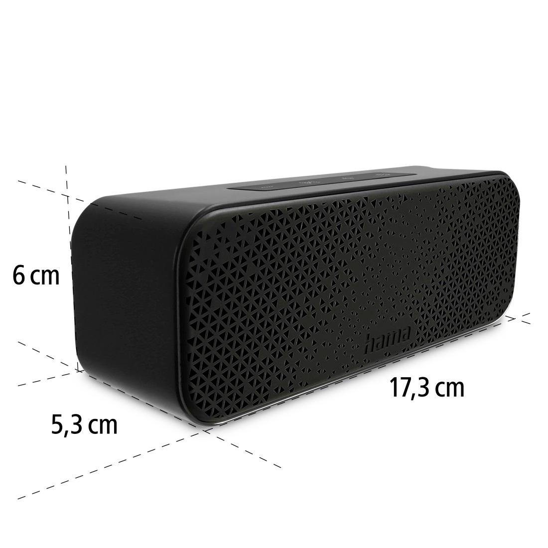 Hama Tragbare Bluetooth Box, mit Bluetooth-Lautsprecher 8 spritzwassergeschützt (Outdoor-Musikbox schwarz IPX4 Karabiner) W