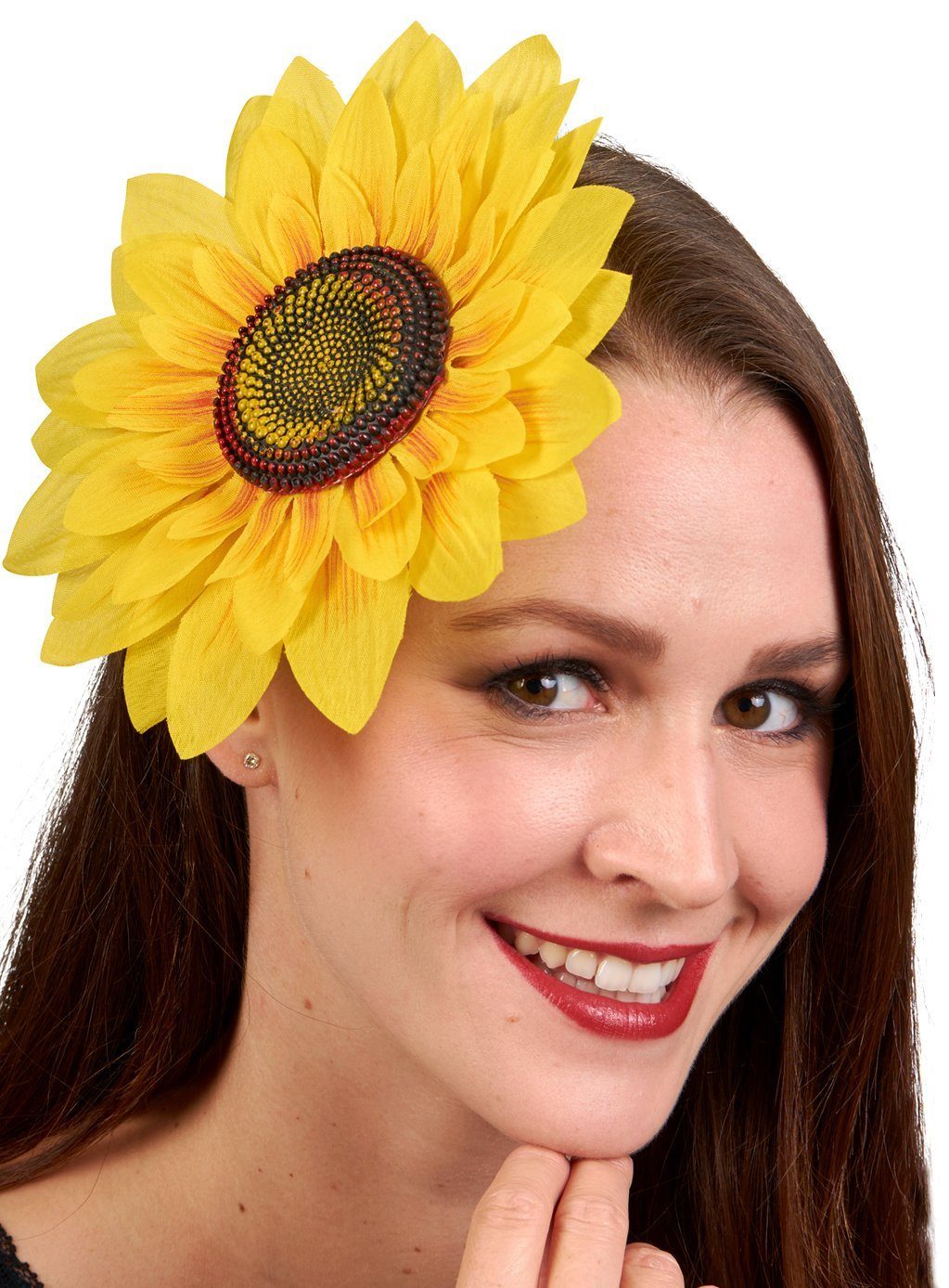 Metamorph Kostüm Riesige Sonnenblume Haarclip, Lustiger Kopfschmuck im Flowerpower-Look