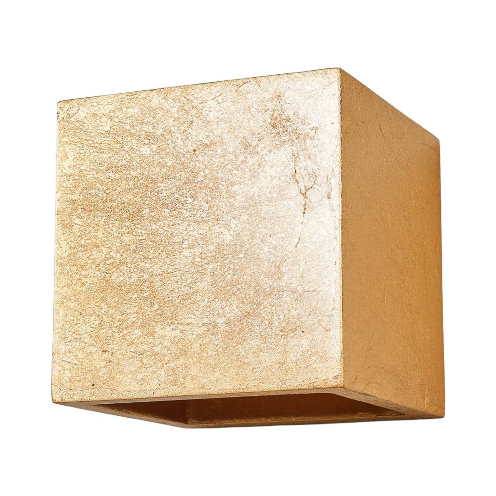 Lindby Wandleuchte Yade, Gips Gold / Messing IP20, 1 x 20 W günstig online kaufen