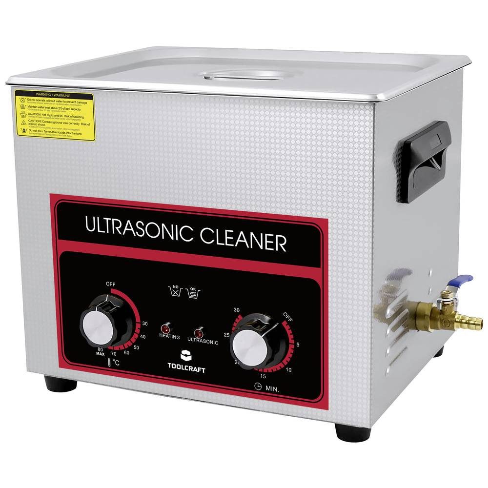 TOOLCRAFT Ultraschallreiniger Ultraschallreiniger 10 l mit Heizung TO-8705307, mit Heizung, mit Reinigungskorb
