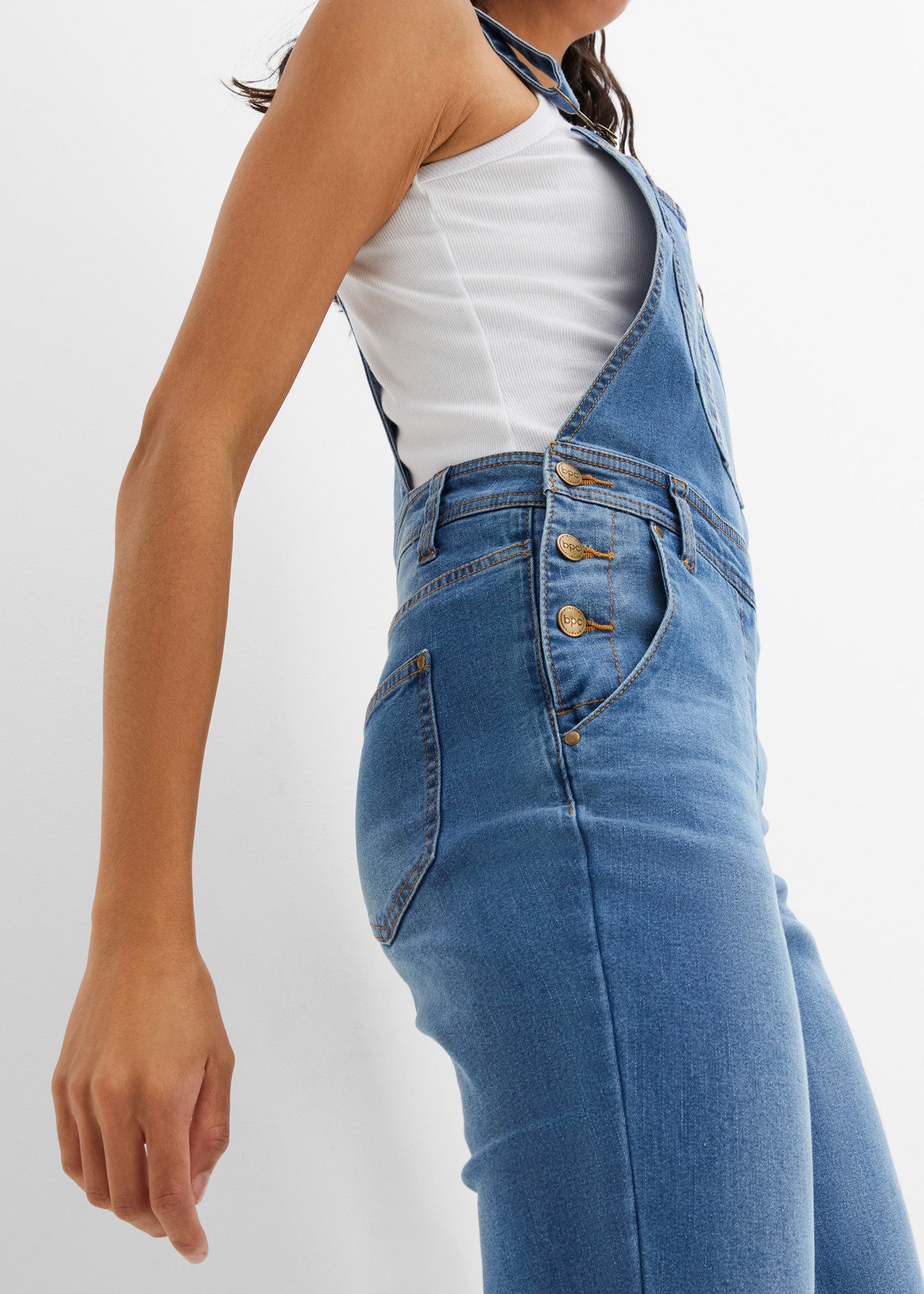 bonprix Jeanslatzhose lockerer loose fit, mit Elasthananteil – Bild 5 von 5
