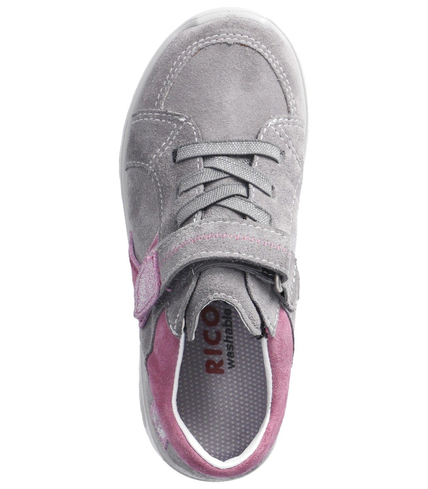 Ricosta Sneaker Grau Leder Pink Sneaker