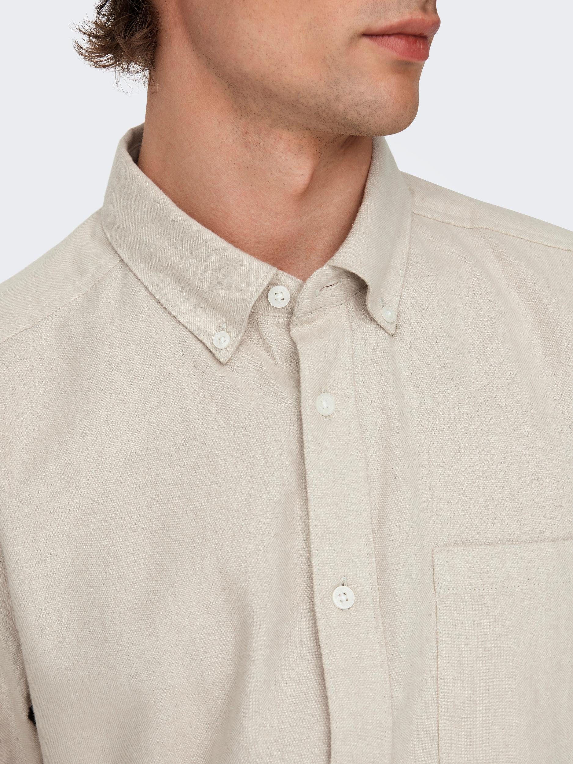 ONLY & SONS Langarmhemd ONSGUDMUND SLIM 1-PKT SOLID SHIRT NOOS