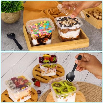 Belle Vous Dekoobjekt BELLE VOUS 50er Pack Dessertgläser aus Plastik mit Deckel -