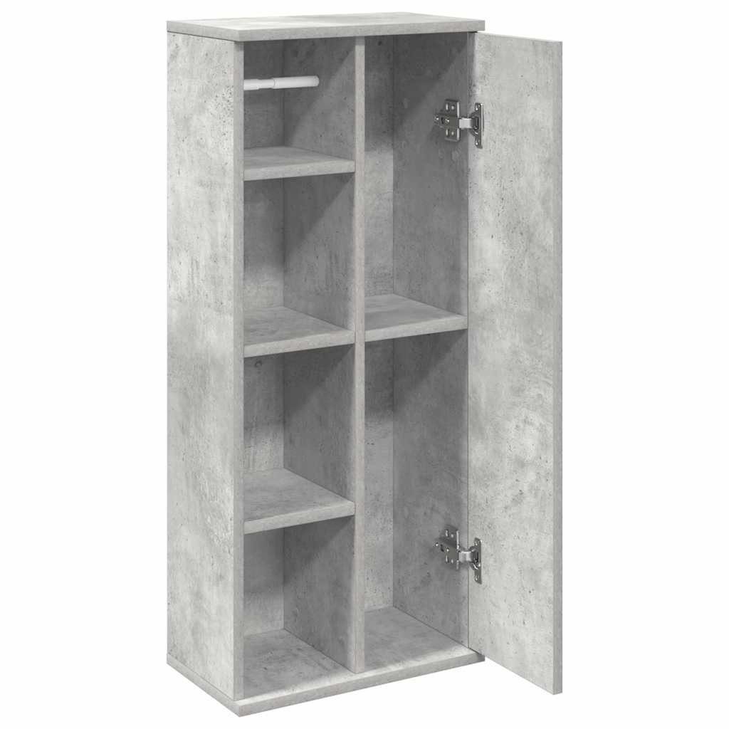 vidaXL Badezimmer-Set Badezimmerschrank mit Rollenhalter Betongrau 39x22x90 cm, (1-St) – Bild 5 von 5