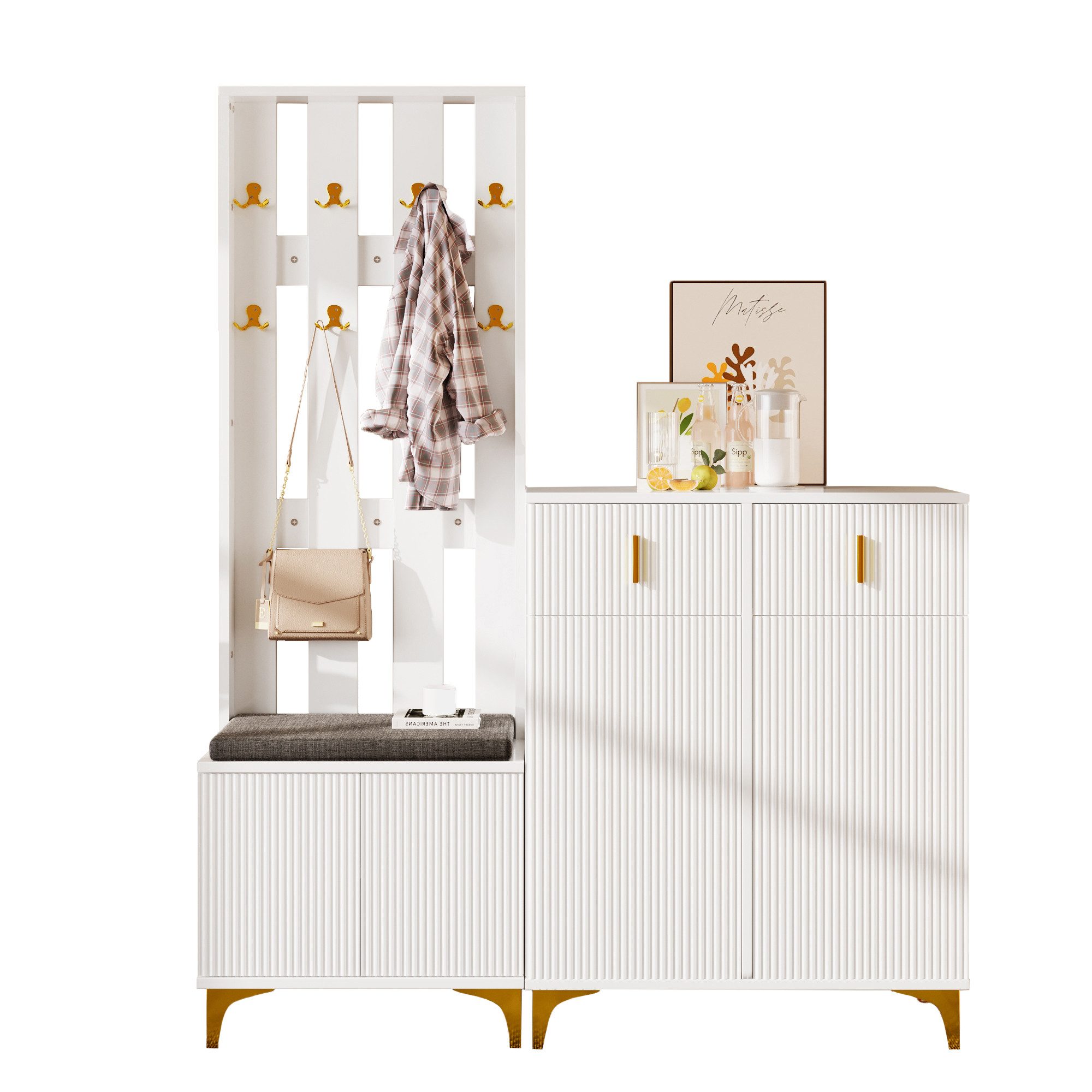 Merax Garderoben-Set Dolly, (Garderobenkombination, 3-St., Garderobenfront günstig online kaufen