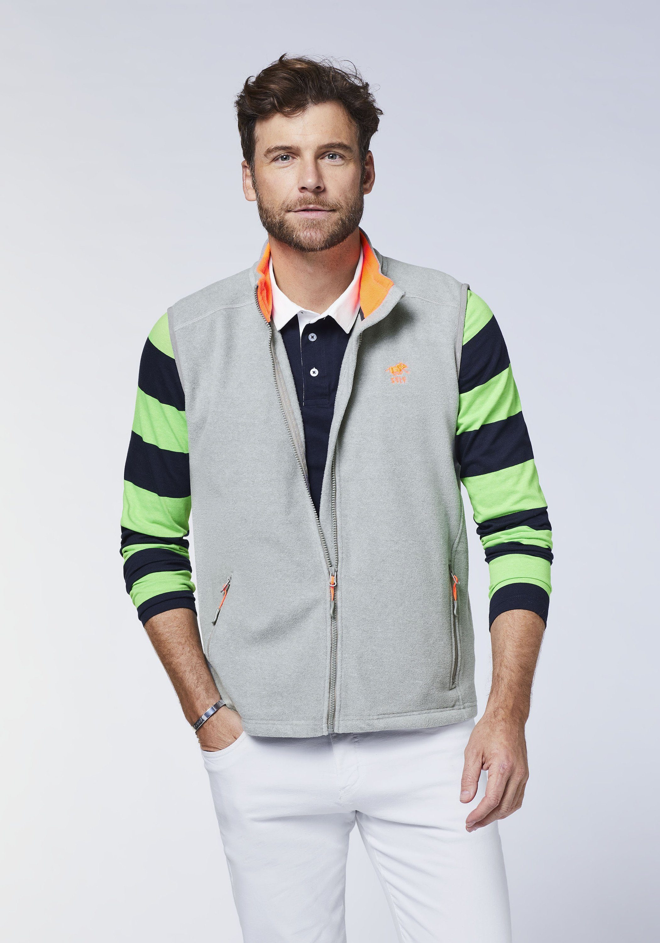 Polo Sylt Fleeceweste mit Label-Stitchings