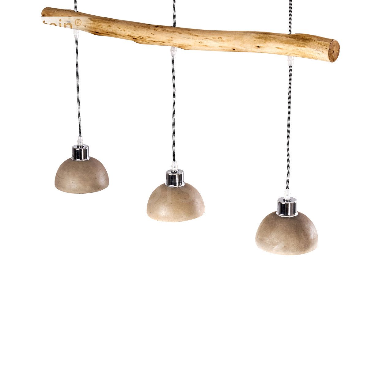 hofstein Pendelleuchte »Oliero« Hängelampe aus Holz/Beton in Braun/Betonfar günstig online kaufen