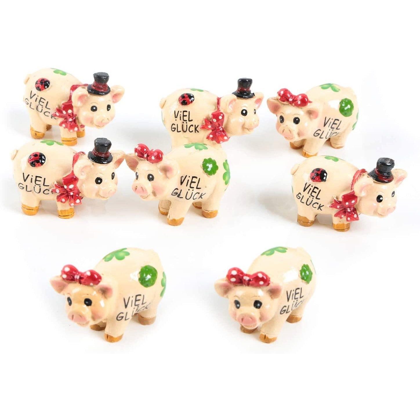 Logbuch-Verlag Dekofigur 8 kleine rosa Glücksschweine VIEL GLÜCK mit Glücks günstig online kaufen