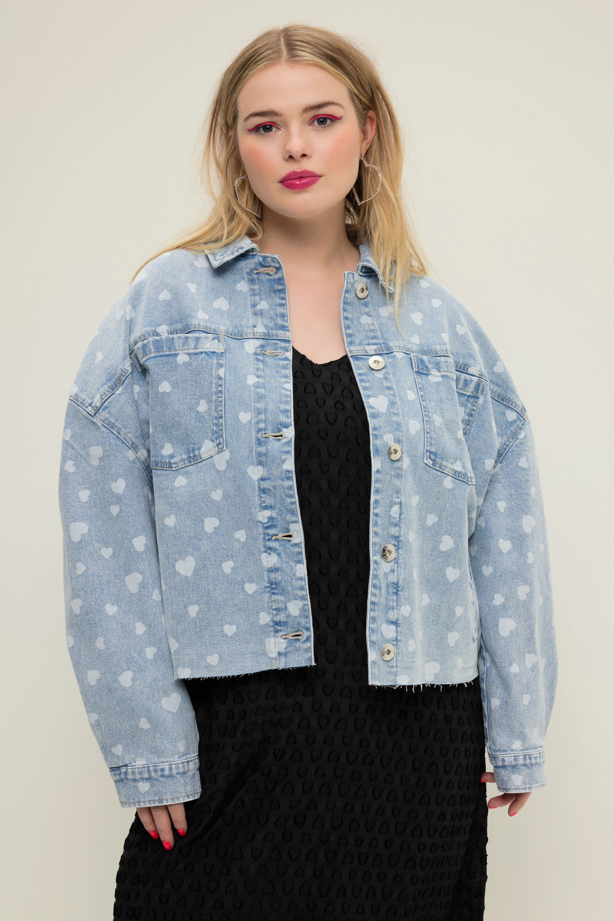 Studio Untold Куртки блейзер Jeansjacke short Boxy Shape Heart Print