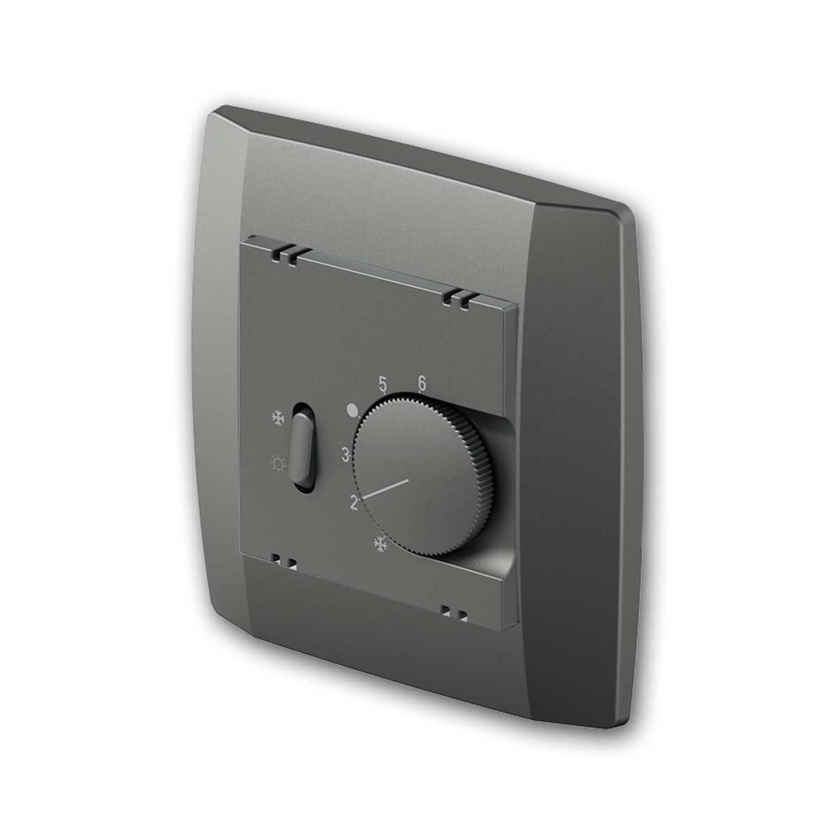 TEM Raumthermostat LOGIQ Thermostat-Schalter anthrazit mit Rahmen