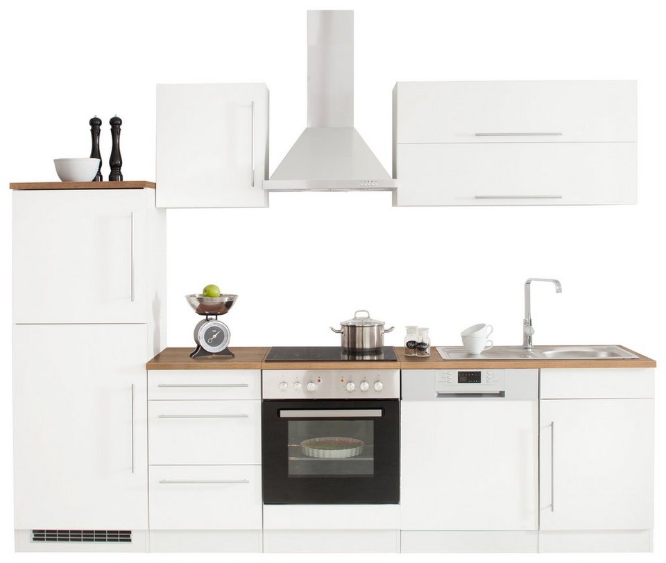 HELD MÖBEL Küchenzeile Samos, mit E-Geräten, Breite 280 cm, Hochwertige  MDF-Fronten, außer bei Farbe weiß