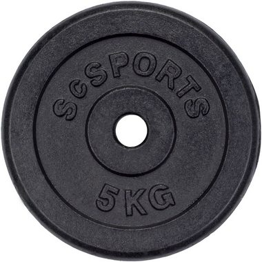 ScSPORTS® Hantelscheiben »Hantelscheibenset Gusseisen 30 mm 4x5 kg«, 20 kg, (Set, 4-tlg)