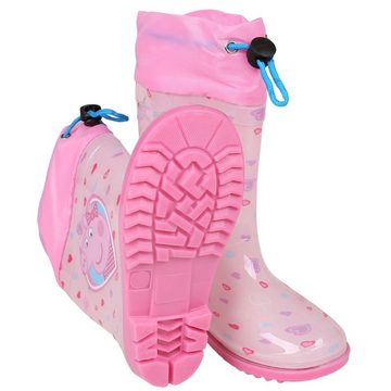 Sarcia.eu Peppa Pig Pinke Gummistiefel für Mädchen mit Strickbündchen 27-28 EU Hausschuh