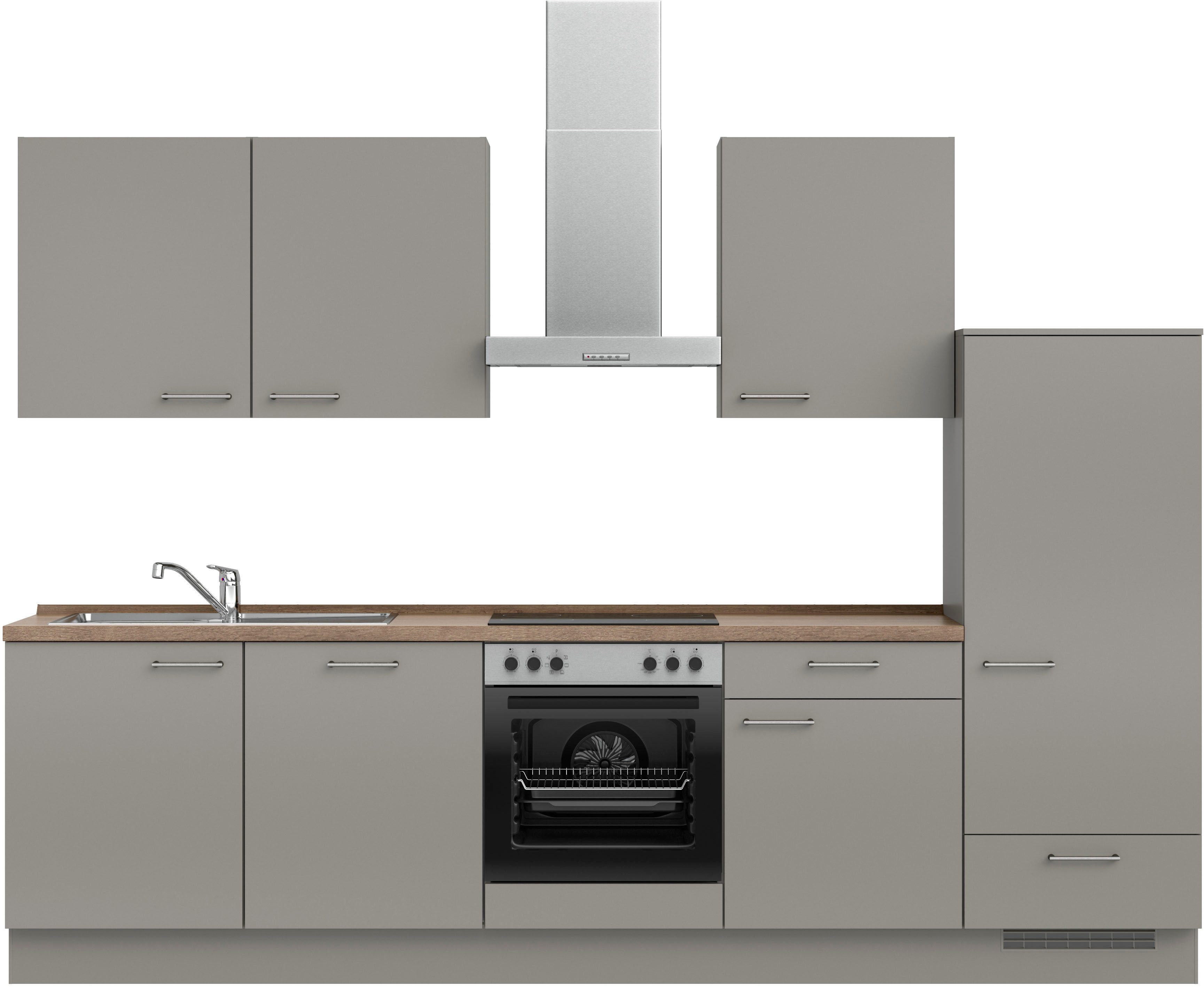 nobilia® Кухніzeile "Laser I", Ausrichtung wählbar, Breite 300 cm, vormontiert, wahlw. mit unterschiedlichen E-Geräten-Sets