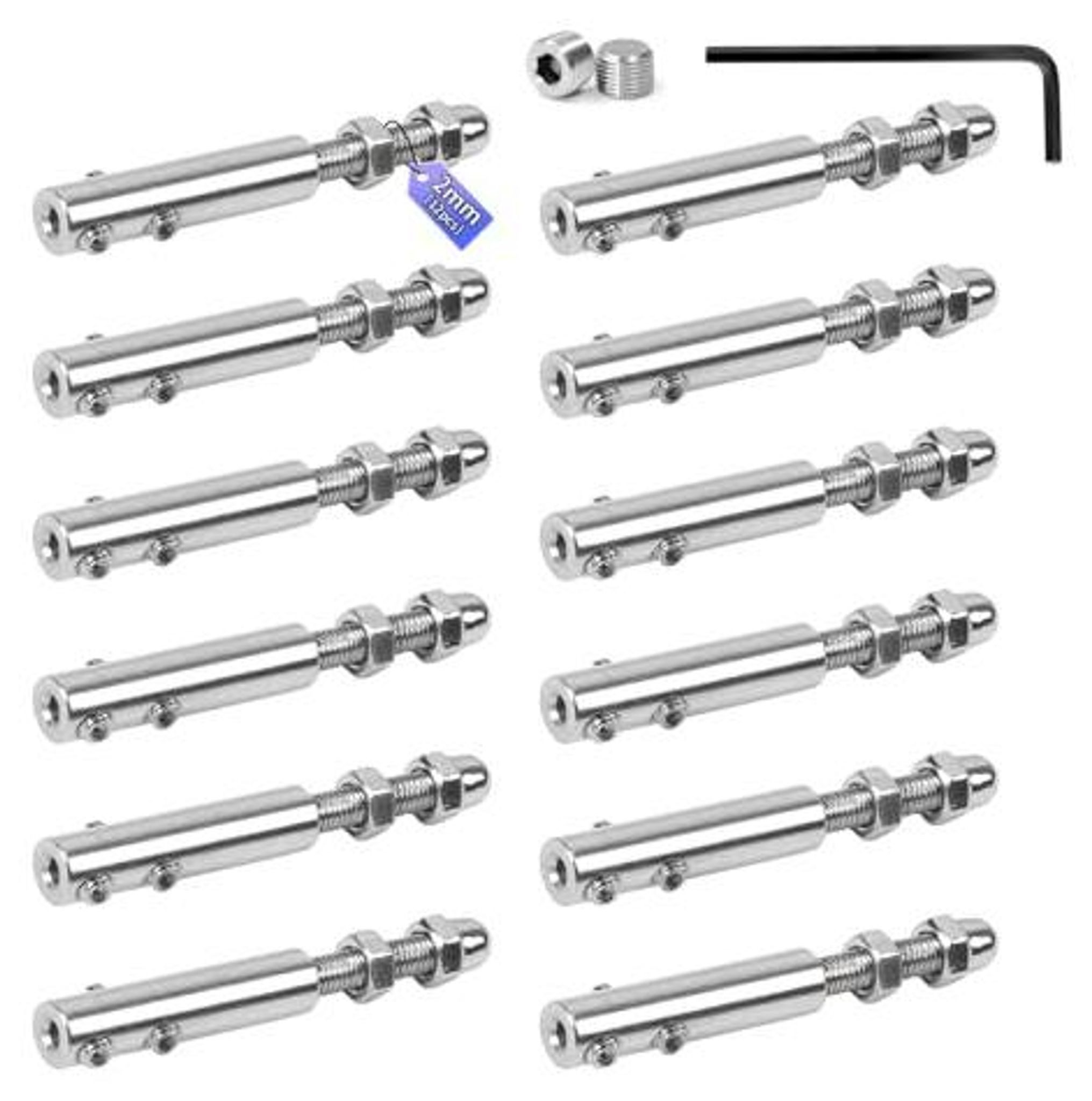 FELIXLEO Drahtseilklemme 12 Drahtseilterminals 2mm Edelstahl Schraubklemmen Set