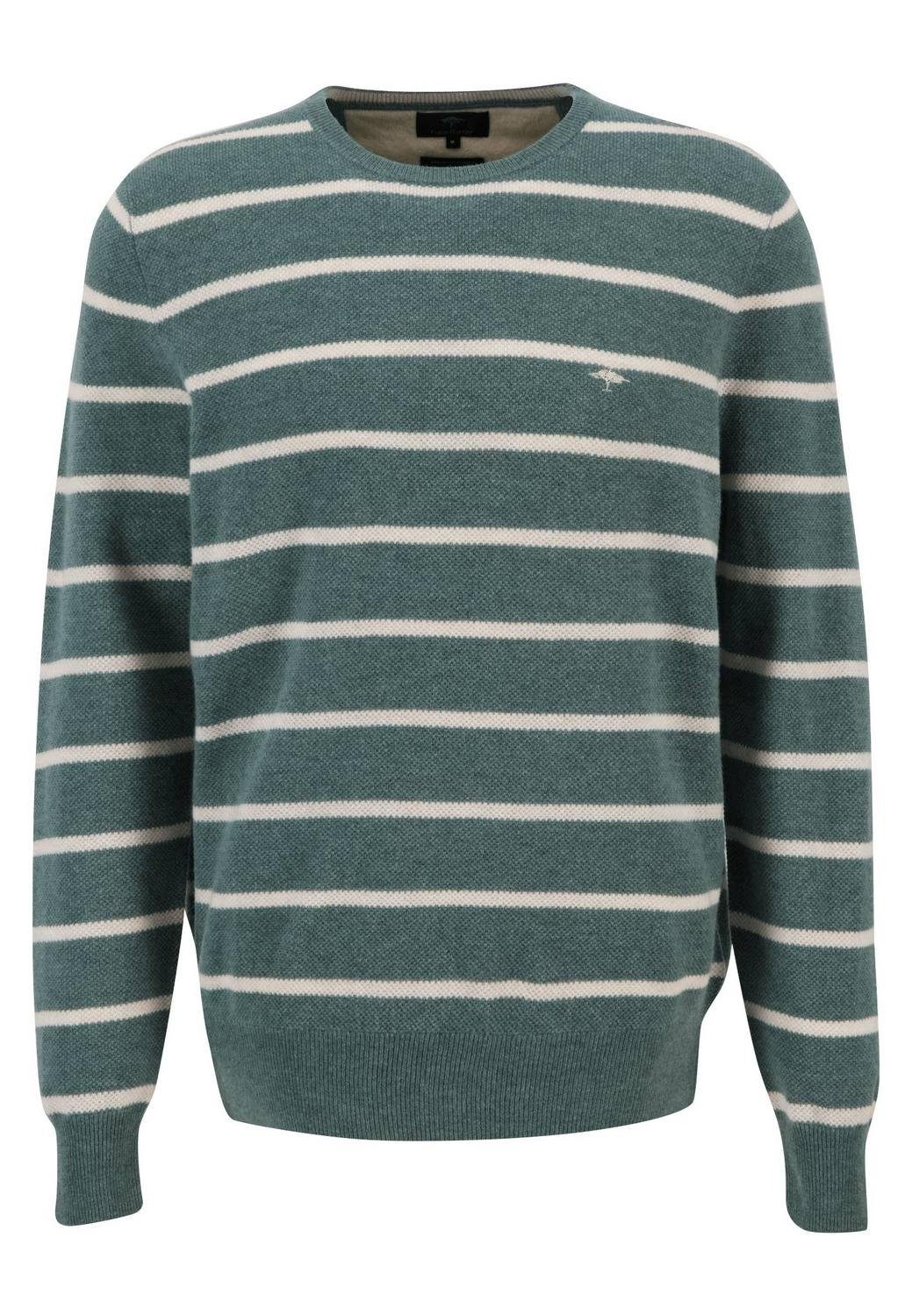 Cashmere Sweatshirt FYNCH-HATTON Stripes, Merino O-Neck,