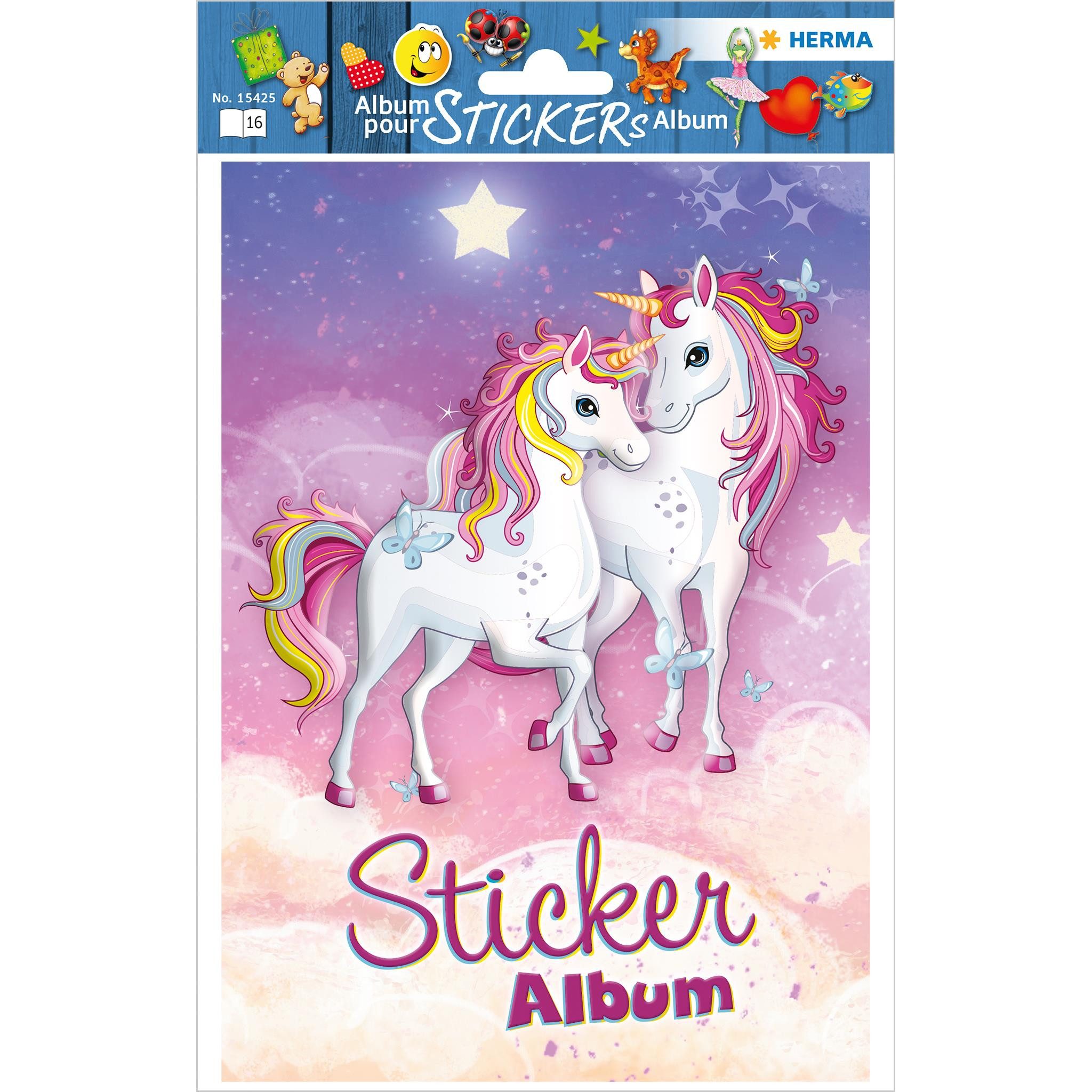 HERMA Stickerbuch Herma Sticker Sammelalbum 16 Seiten A5 Einhorn best Friends