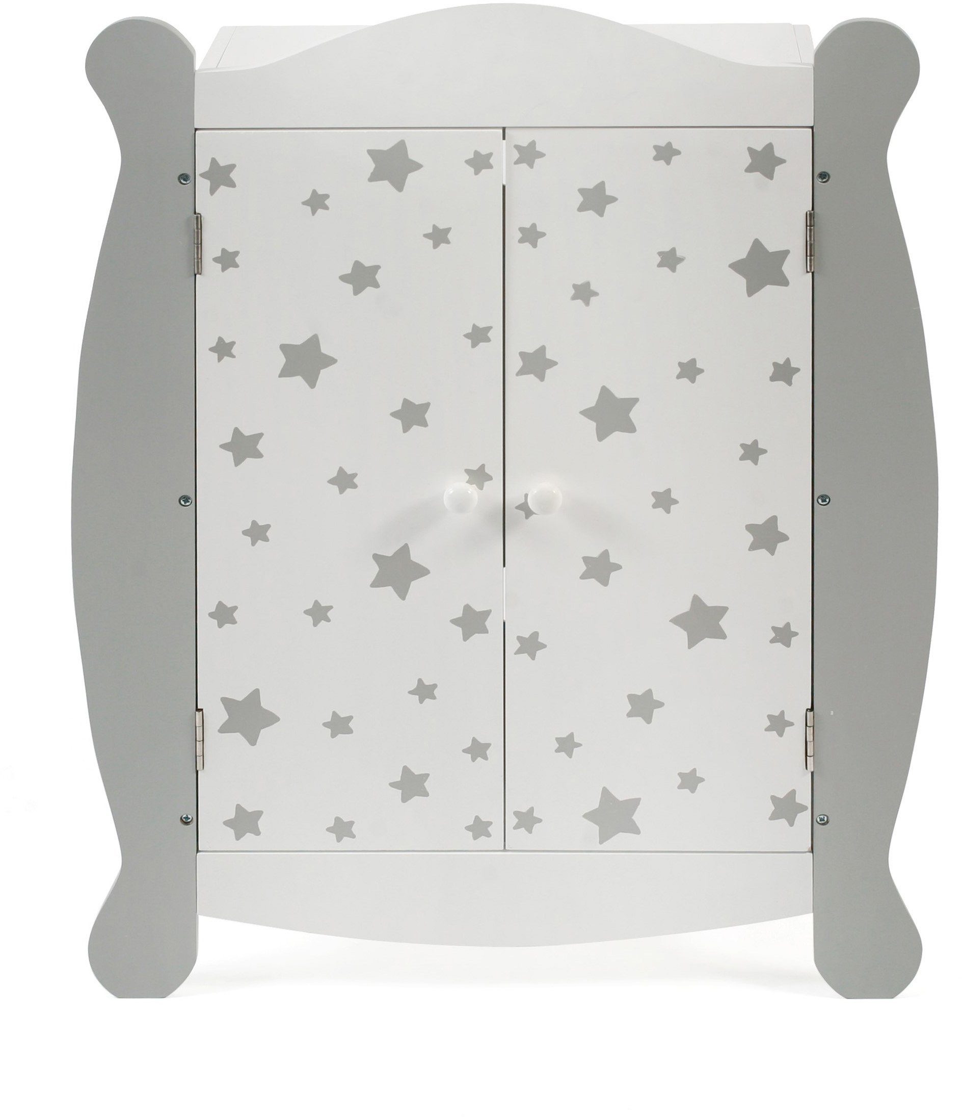 CHIC2000 Puppenkleiderschrank Holzspielzeug, Stars Grau