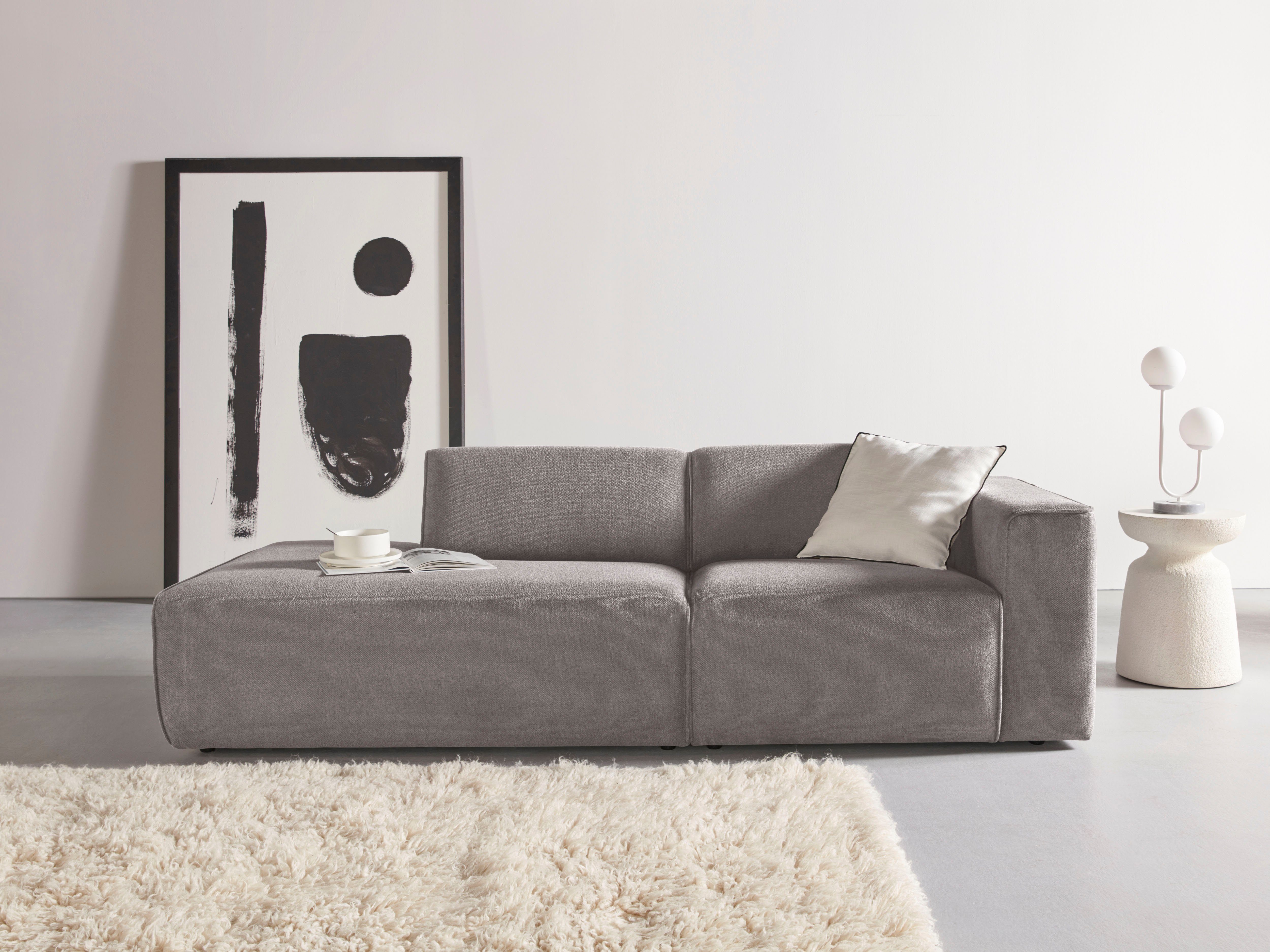 andas 2-Sitzer "Noord mit Kedernaht, Breite 227 cm", Cord, Struktur, Websto günstig online kaufen
