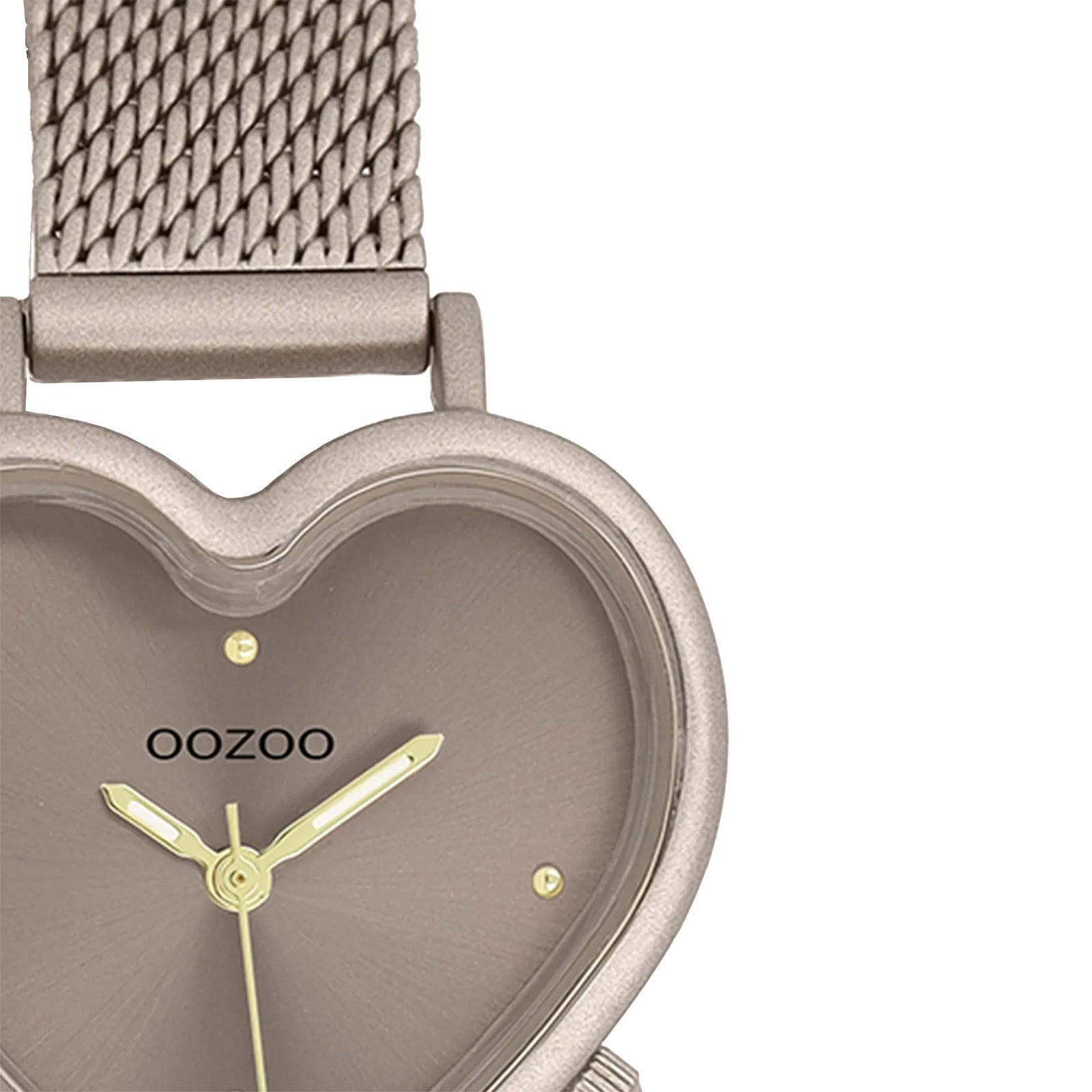 OOZOO Quarzuhr Oozoo Damen Armbanduhr OOZOO Timepieces, (Analoguhr), Damenuhr herzform, extra groß (ca28x29mm) Metallarmband, Fashion-Style