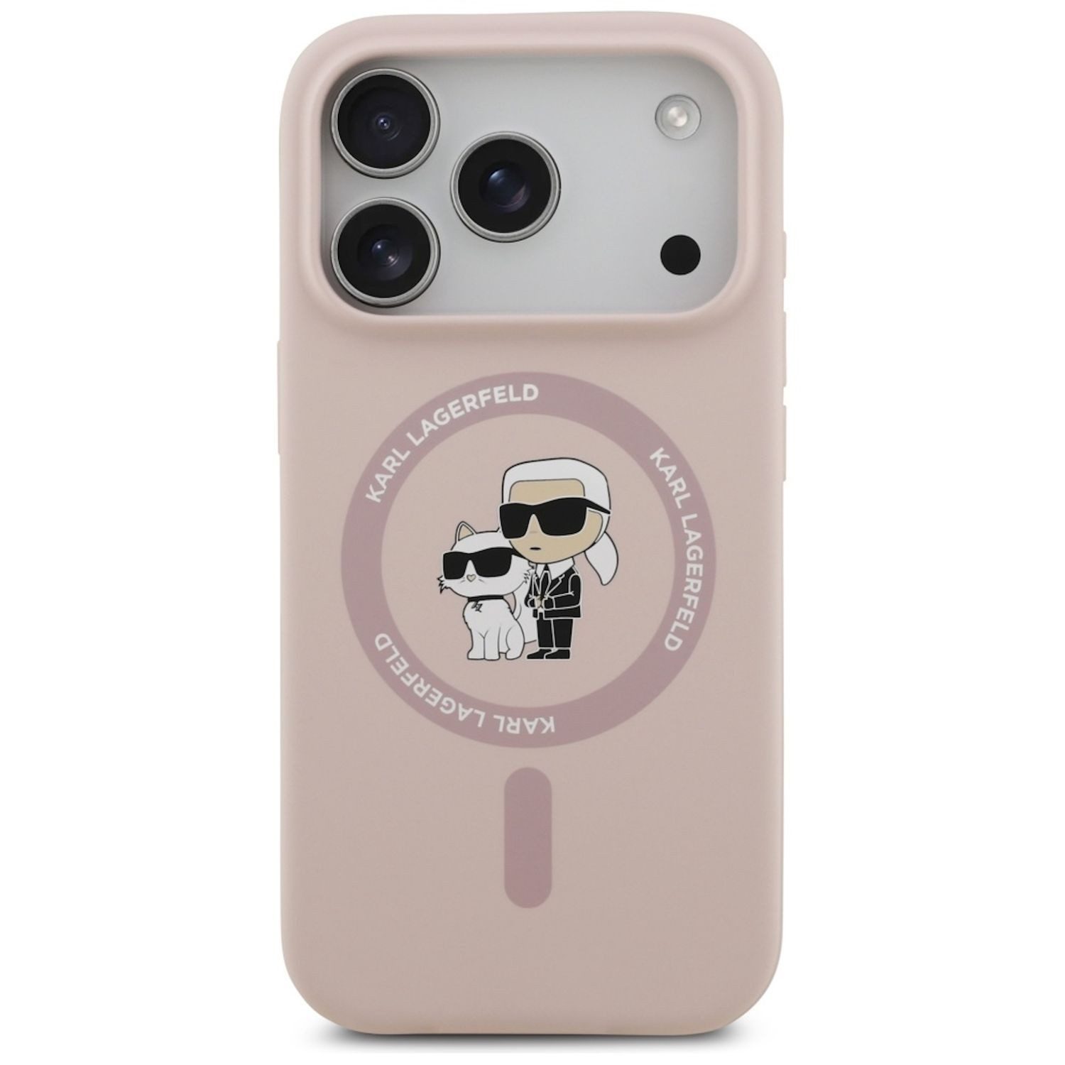 KARL LAGERFELD Smartphone-Hülle Karl Lagerfeld Apple iPhone 17 Pro Silic. Karl&Choupette Ring MagSafe