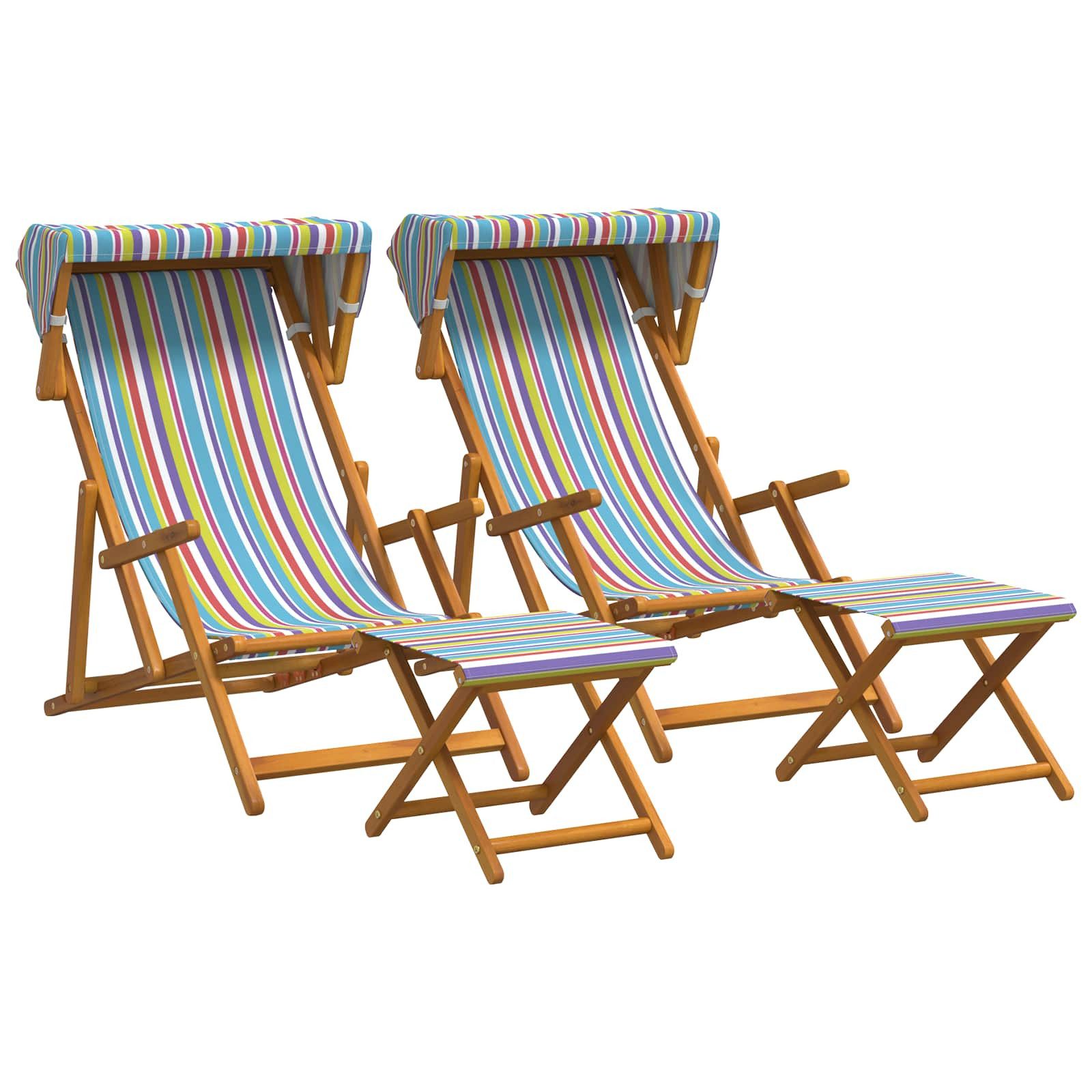 vidaXL Gartenliege 67,5 x 113 x 103 cm Liegestuhl 4 pcs 3 Position Massives Eukalyptus Ho