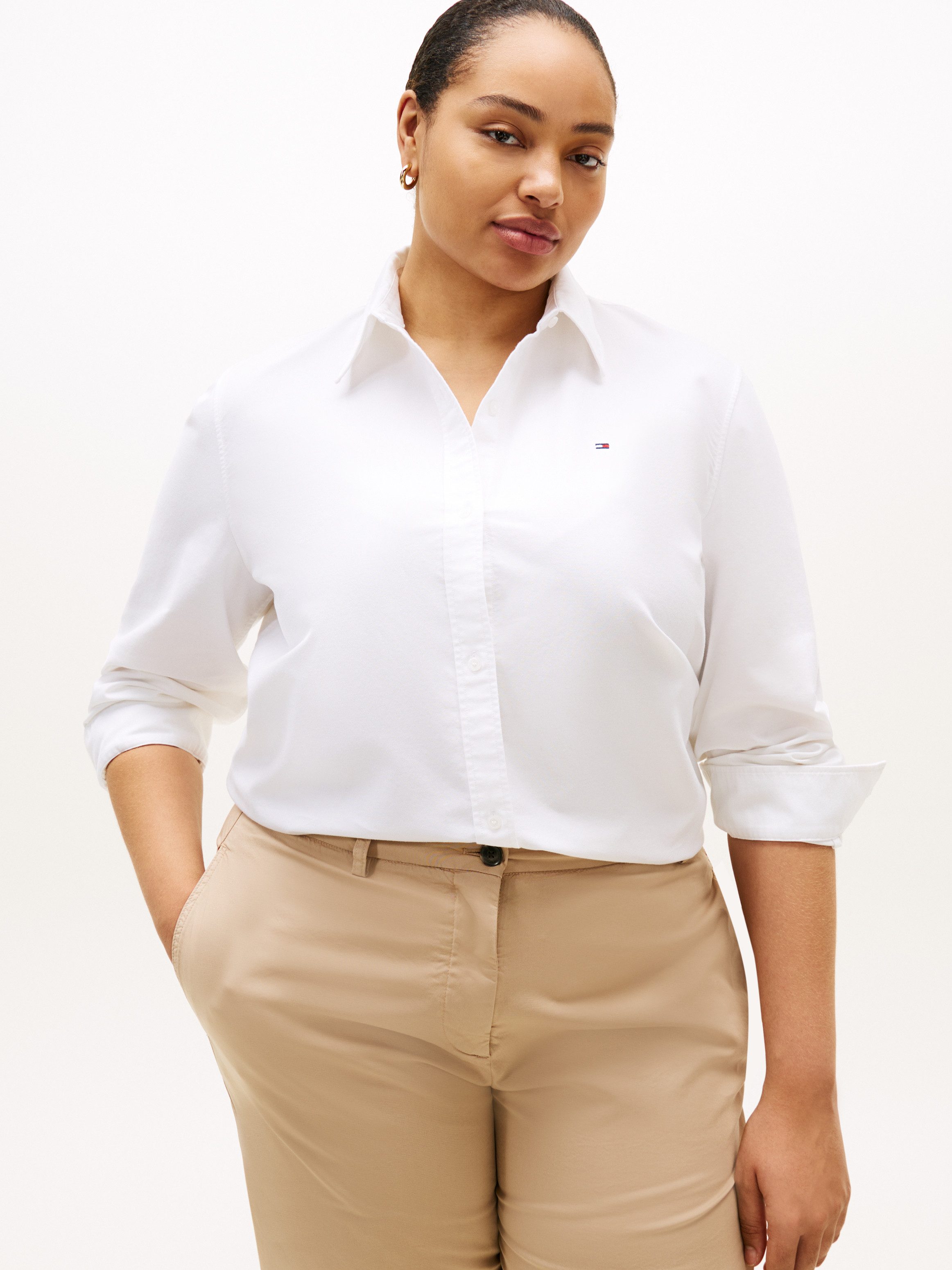 Tommy Hilfiger Curve Hemdbluse CRV OXFORD RELAXED FIT SHIRT in großen Größe günstig online kaufen
